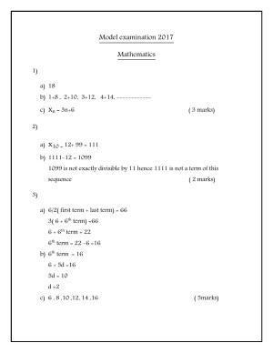 Kerala SSLC 2017 Maths Answer key (EM) (Model)