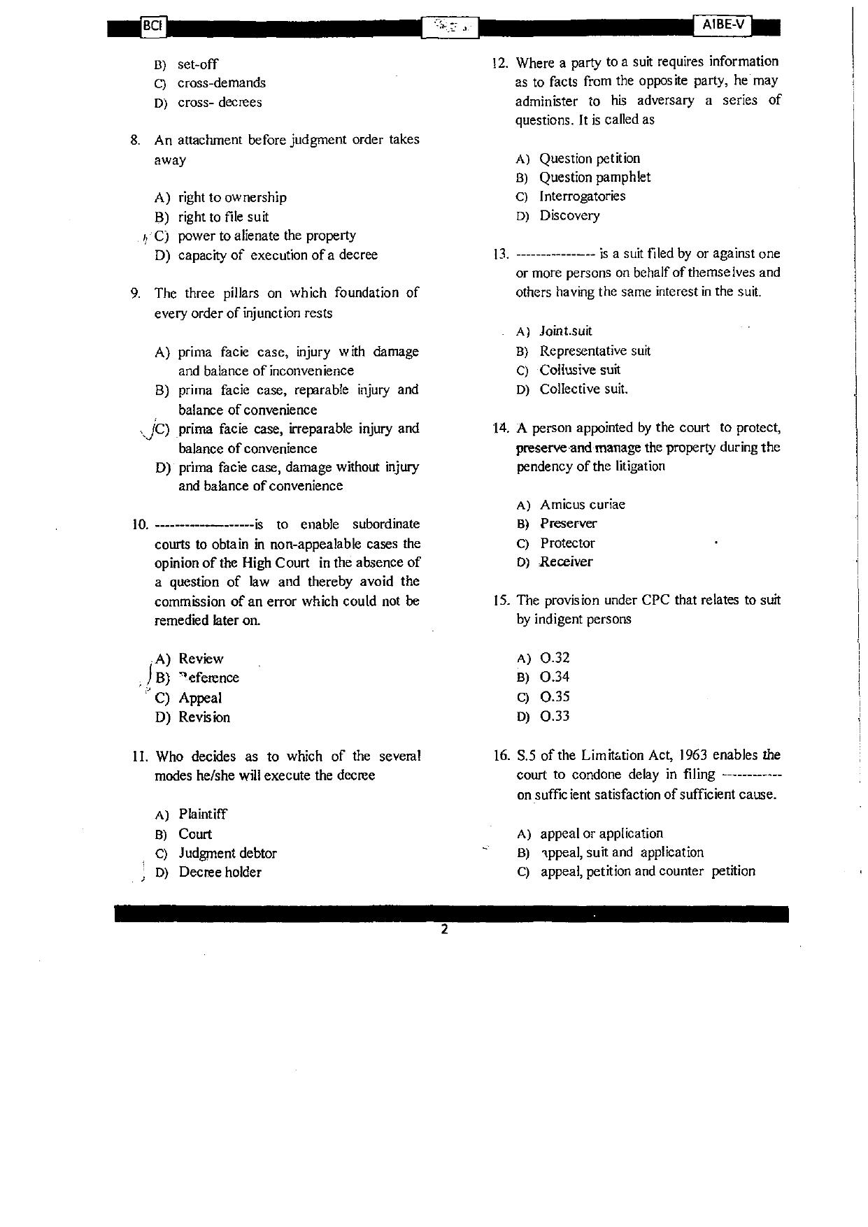 AIBE 5 Question Paper - Page 2