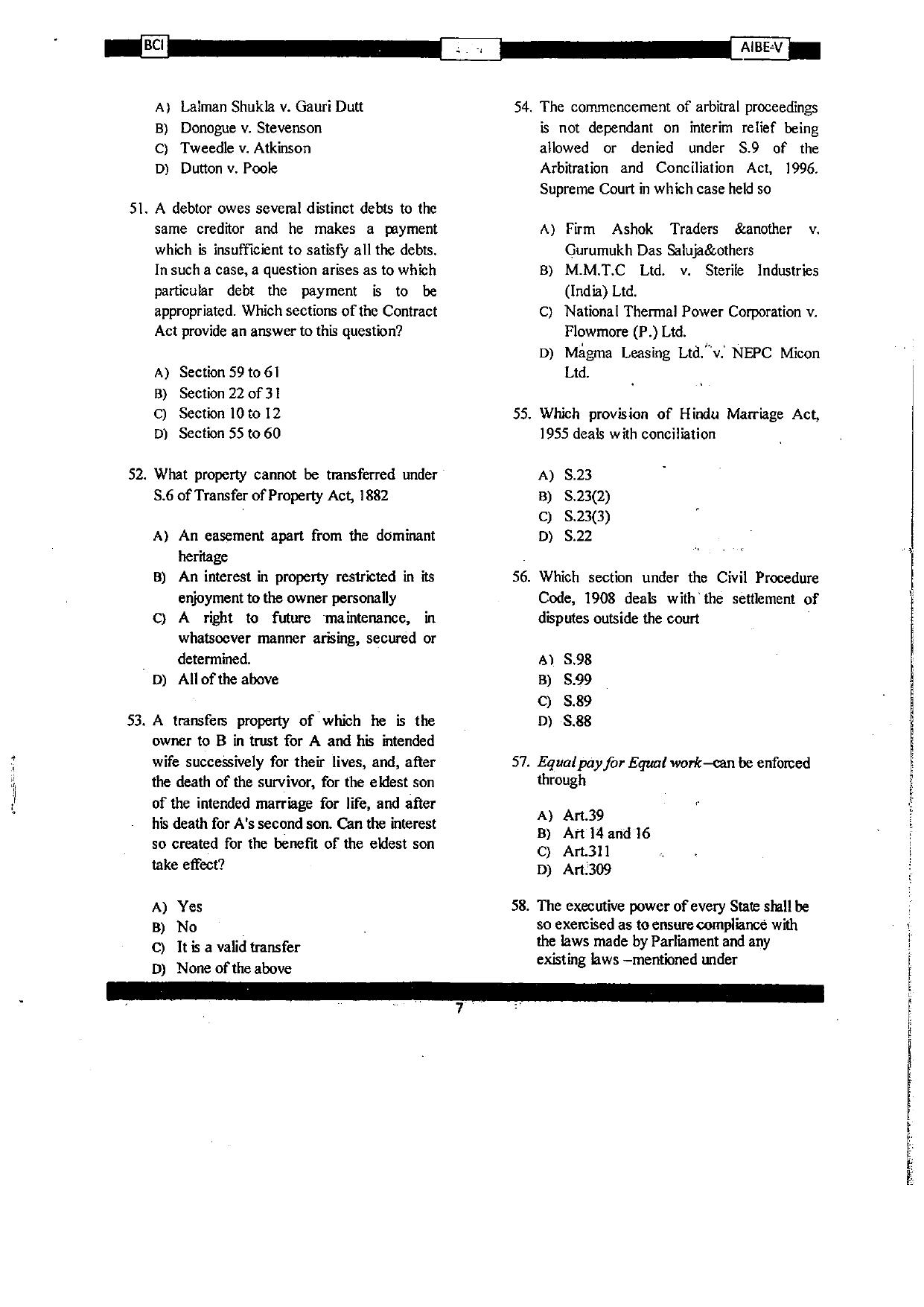 AIBE 5 Question Paper - Page 7