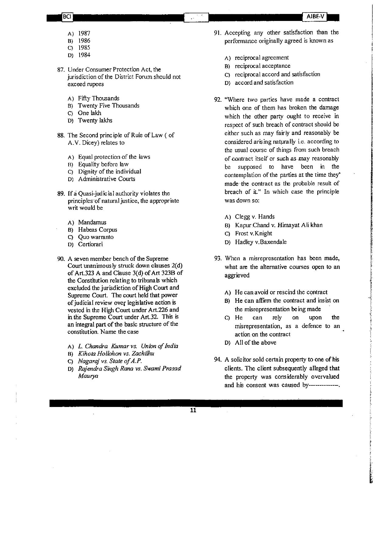 AIBE 5 Question Paper - Page 11