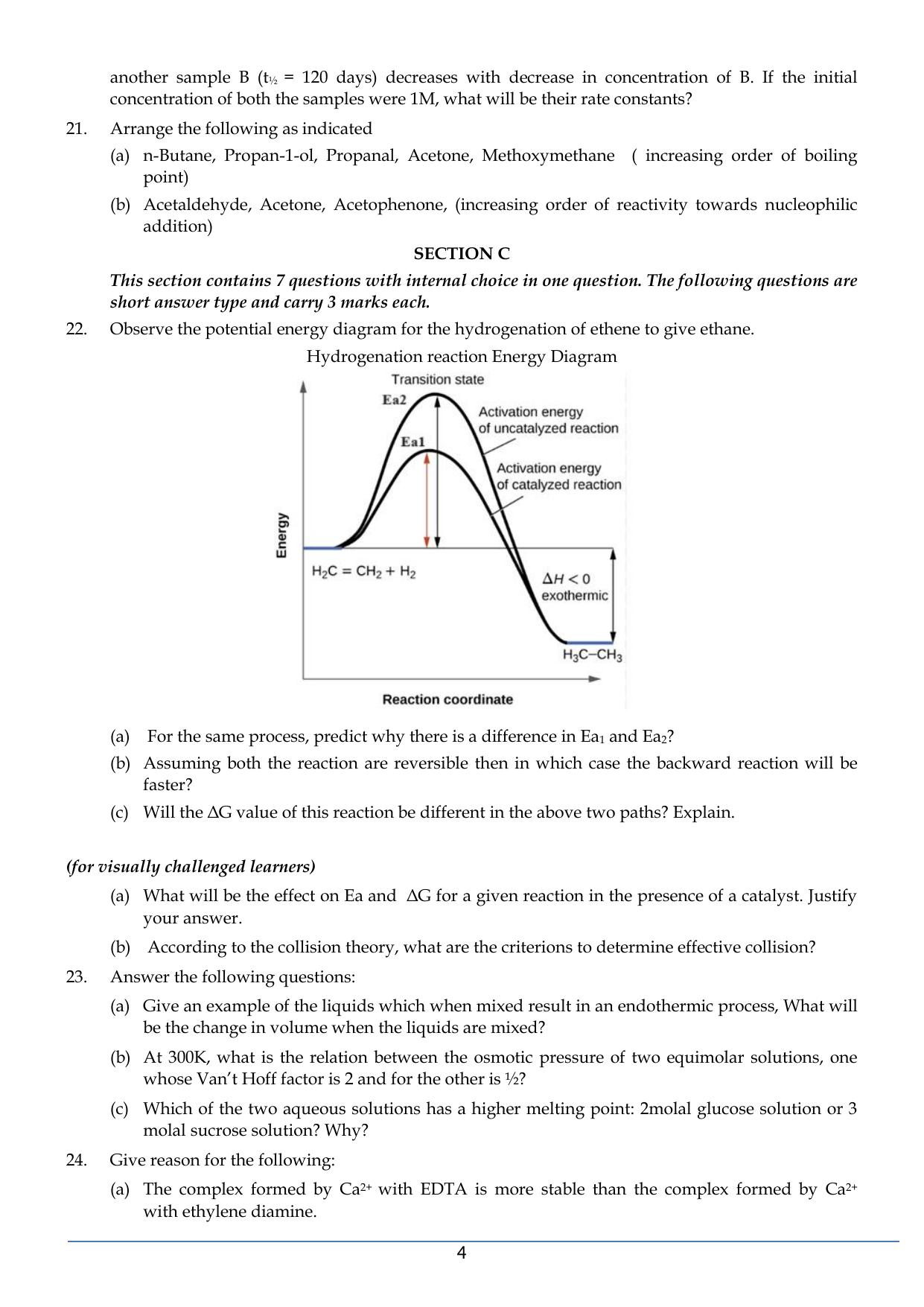 CBSE Class 12 Chemistry SET 2 Practice Questions 2023-24  - Page 4