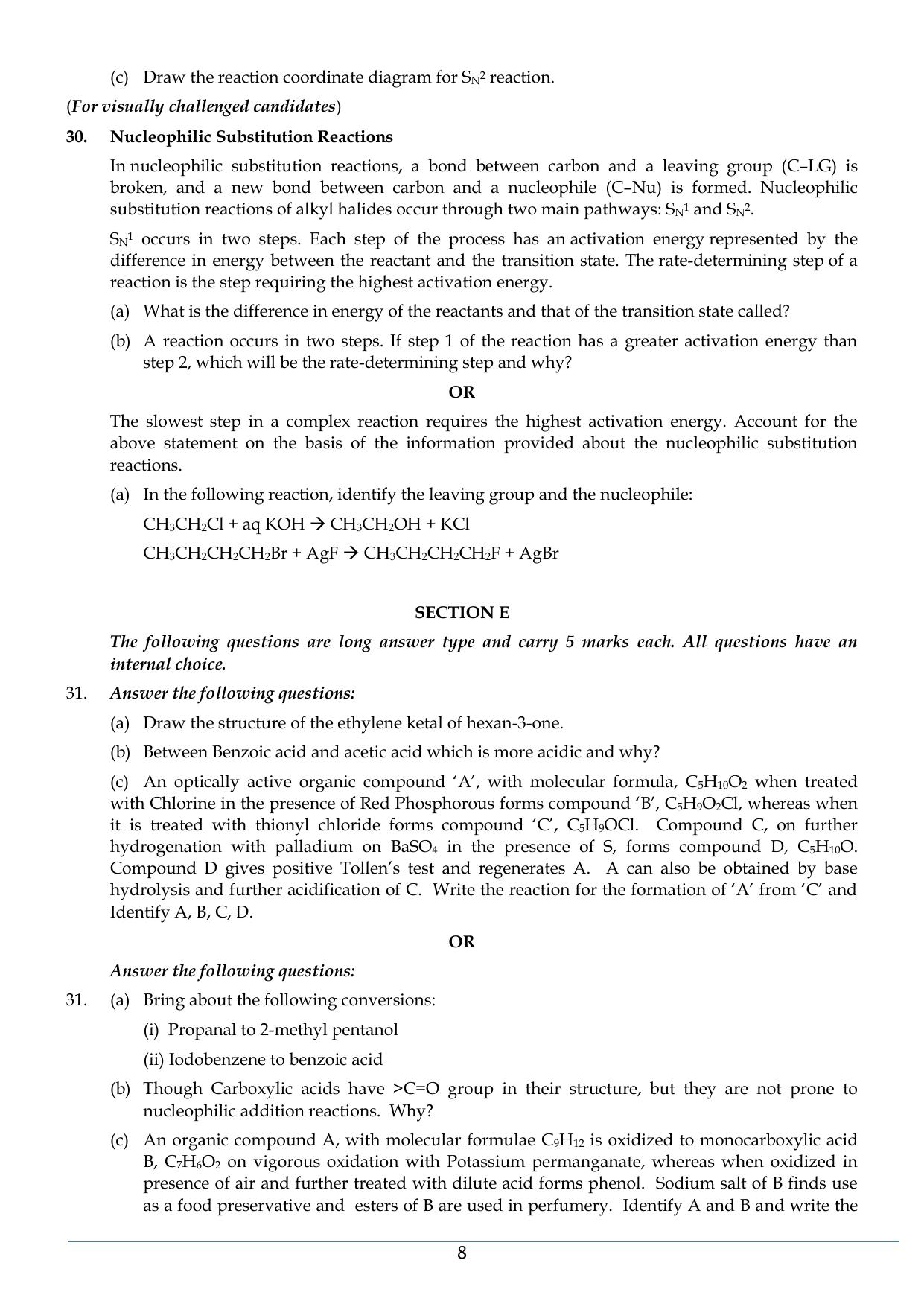 CBSE Class 12 Chemistry SET 2 Practice Questions 2023-24  - Page 8