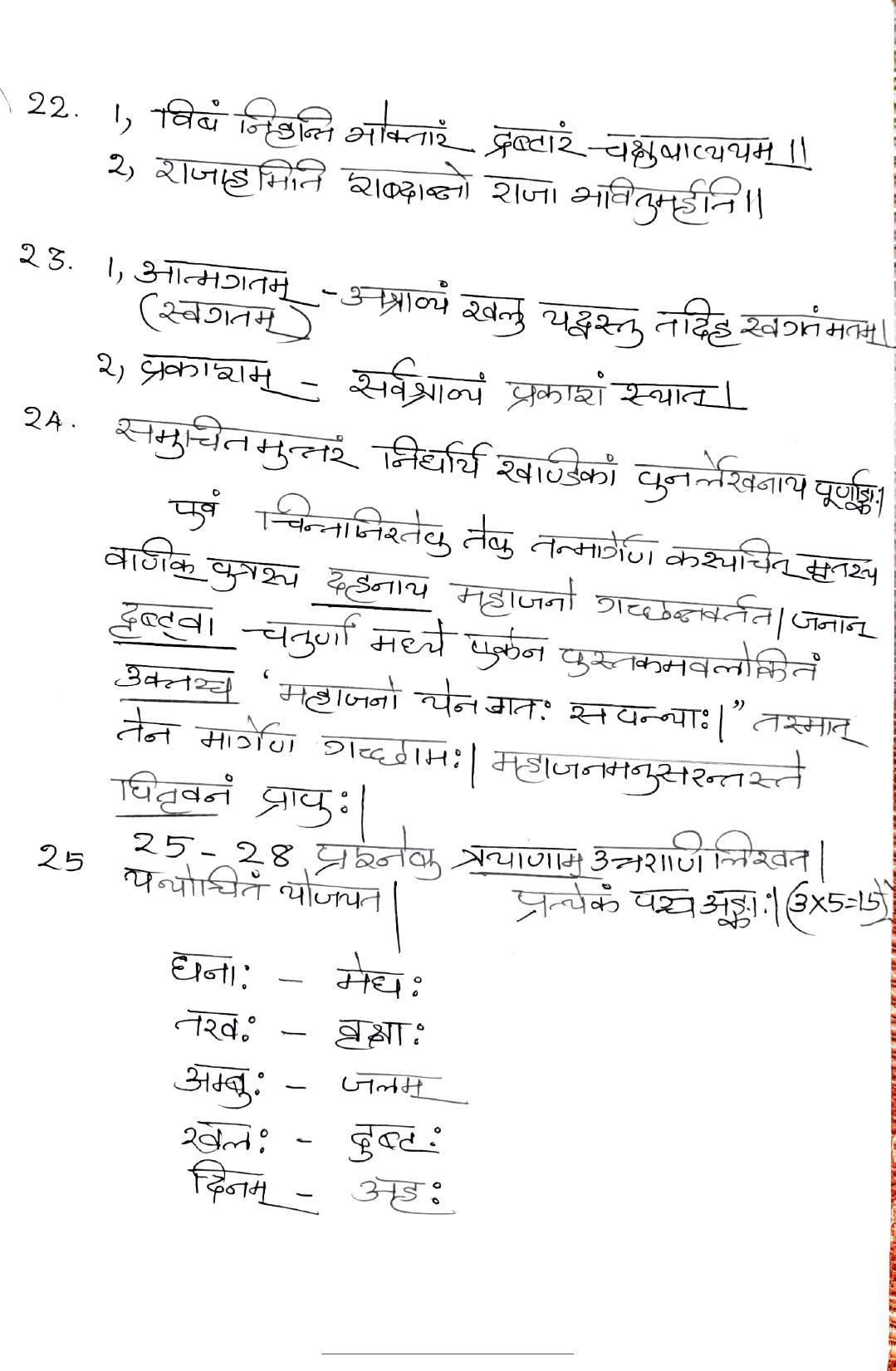 Kerala Plus One 2022 Sanskrit Answer Key (Model) - Page 4