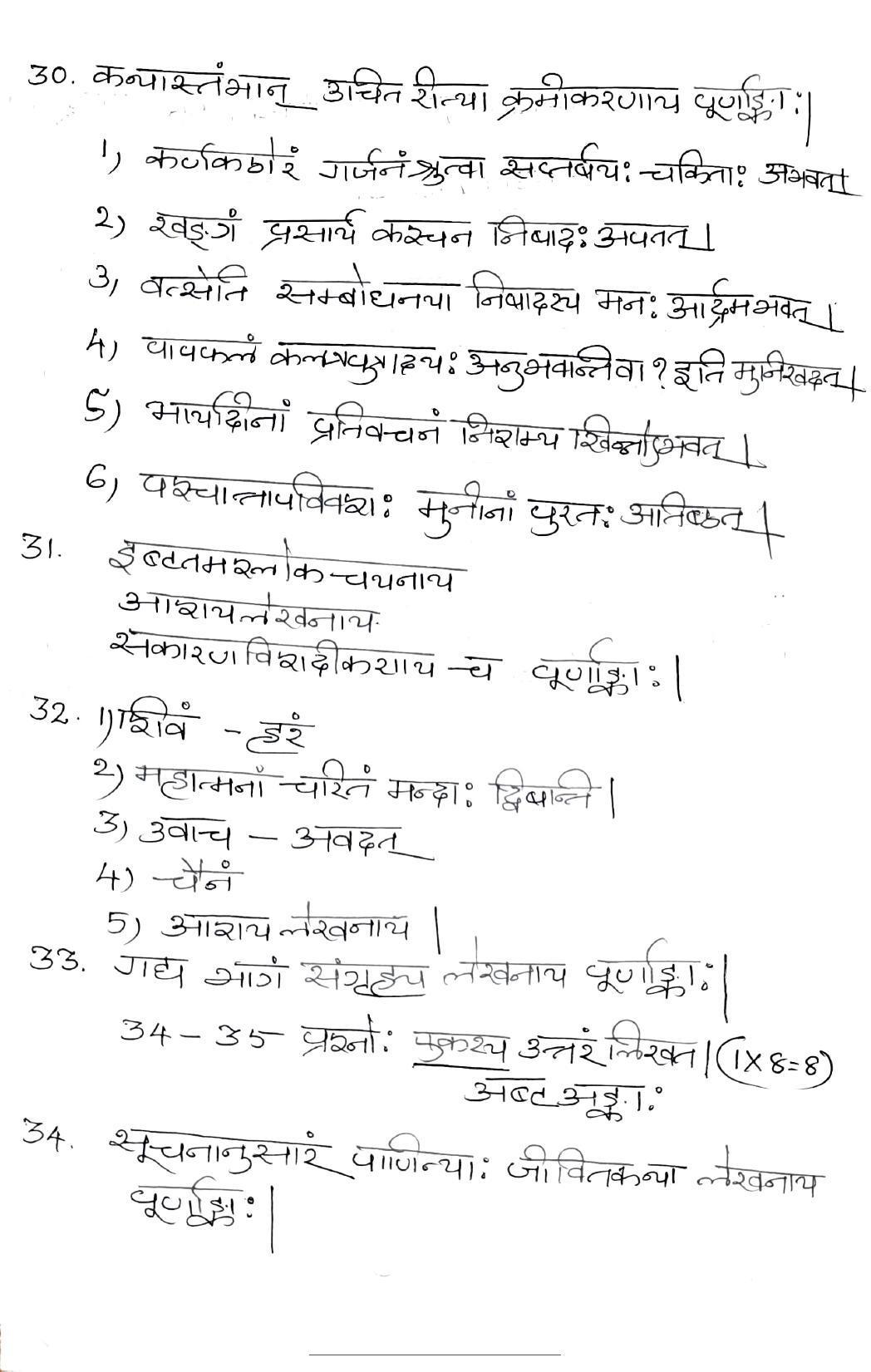 Kerala Plus One 2022 Sanskrit Answer Key (Model) - Page 6