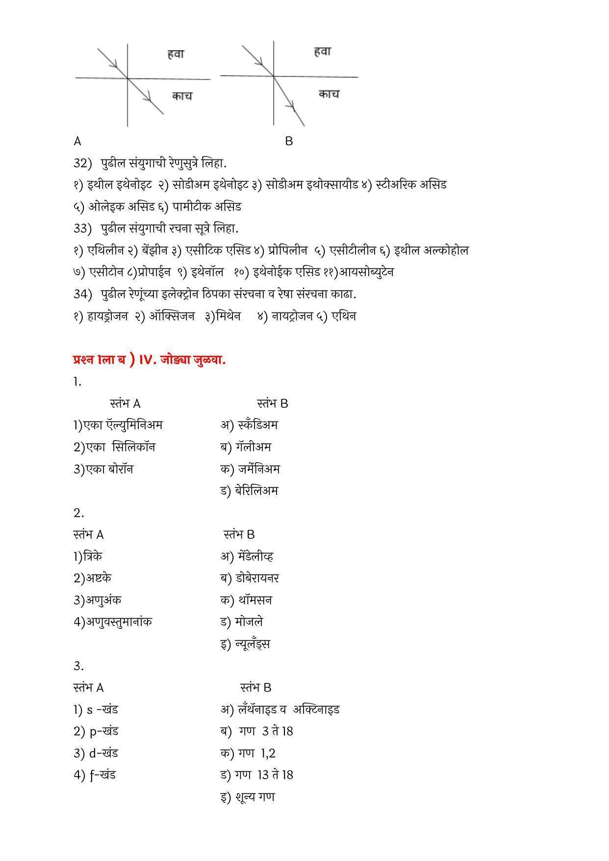 Maharashtra Board Class 10 विज्ञान आणि तंत्रज्ञान भाग – १ Sample Paper  (मराठी माध्यम) - Page 15