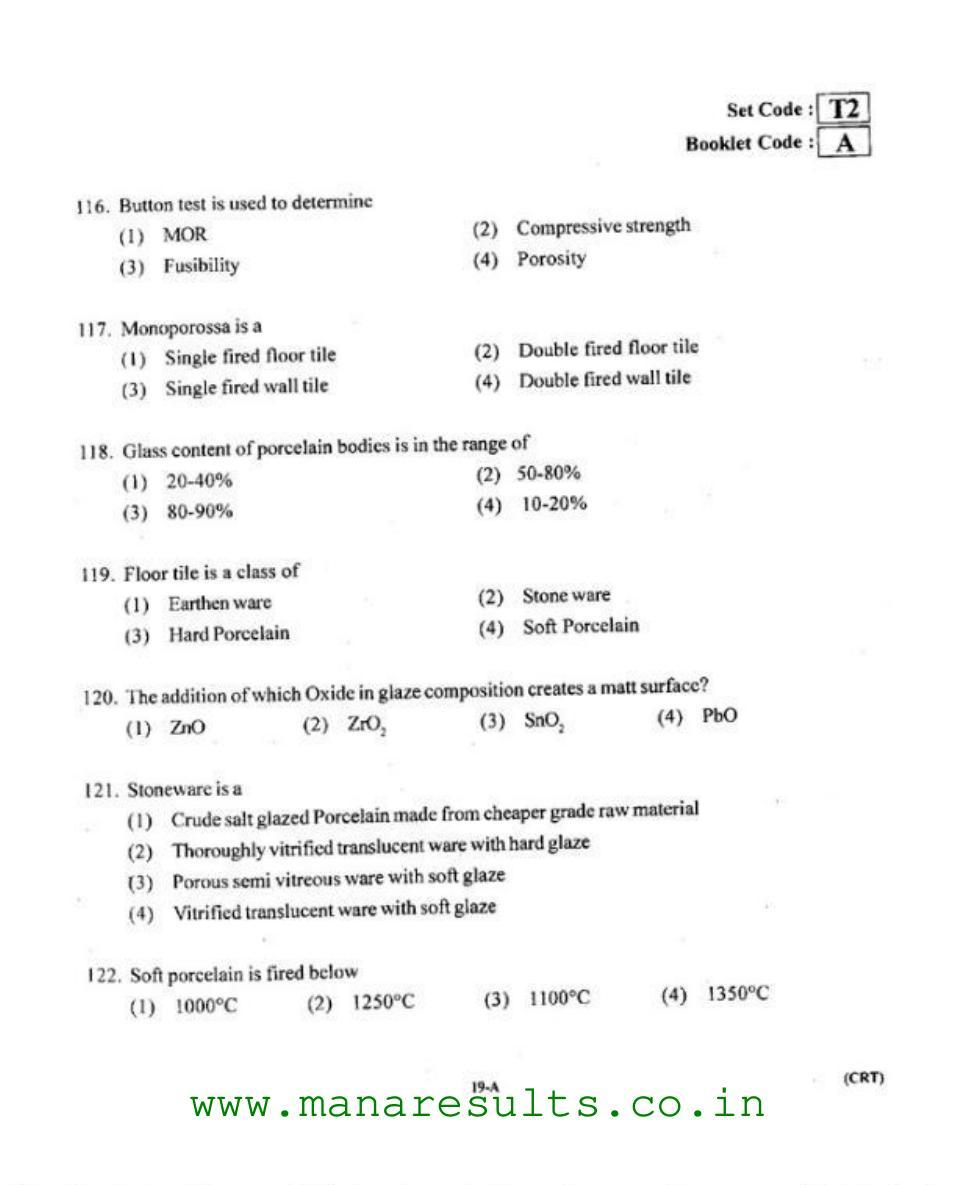 AP ECET 2015 Ceramic Technology Old Previous Question Papers - Page 18