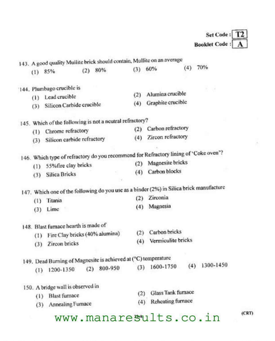 AP ECET 2015 Ceramic Technology Old Previous Question Papers - Page 22
