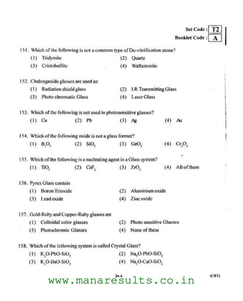 AP ECET 2015 Ceramic Technology Old Previous Question Papers - Page 23