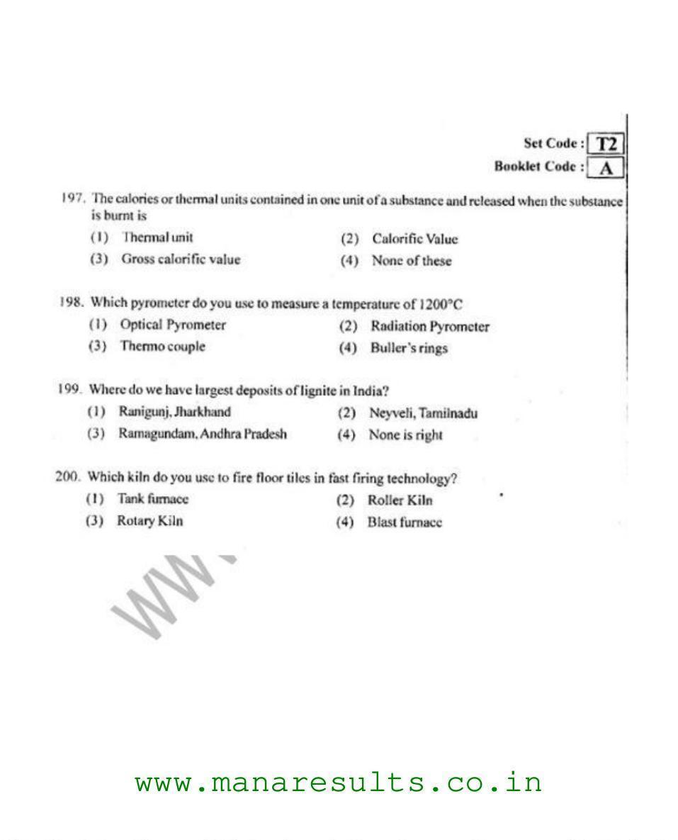 AP ECET 2015 Ceramic Technology Old Previous Question Papers - Page 29
