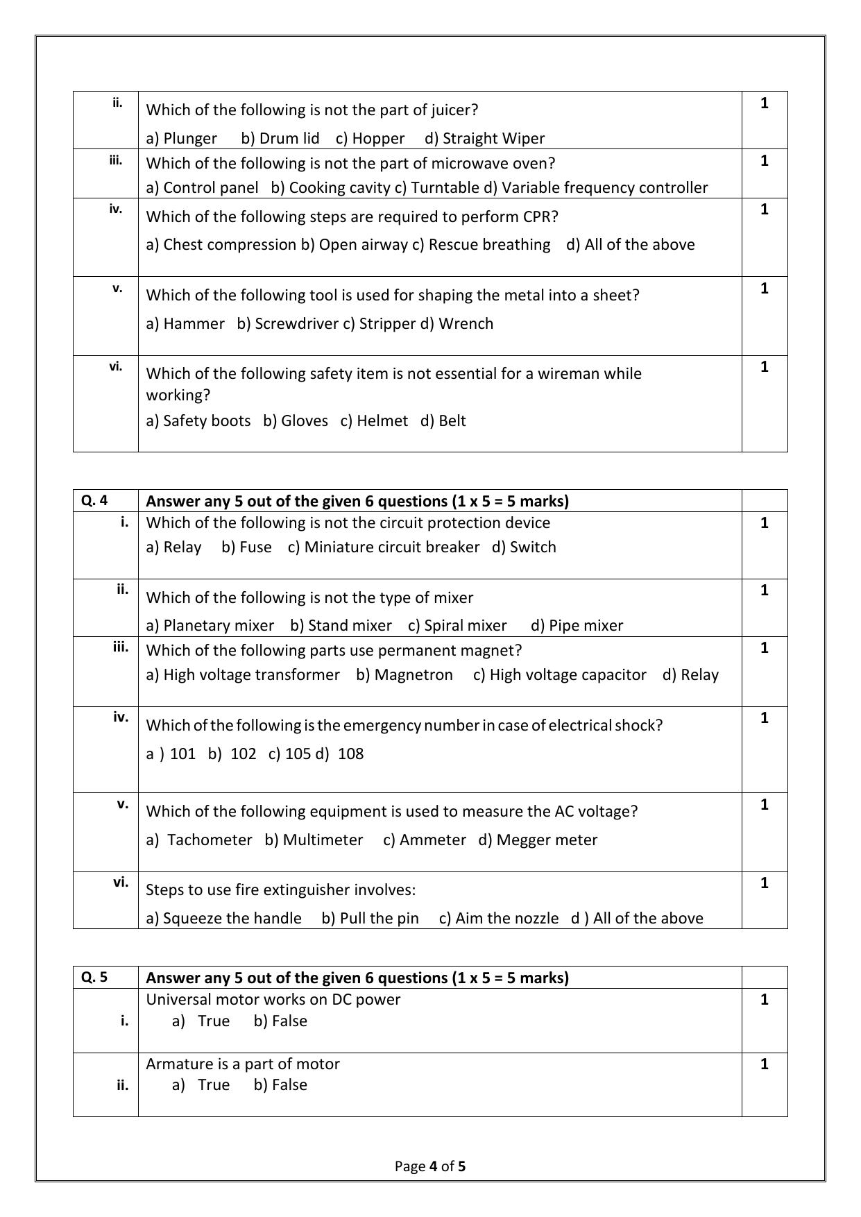 CBSE Class 10 (Skill Education) Electronics Technology 2024 Sample Paper - Page 4