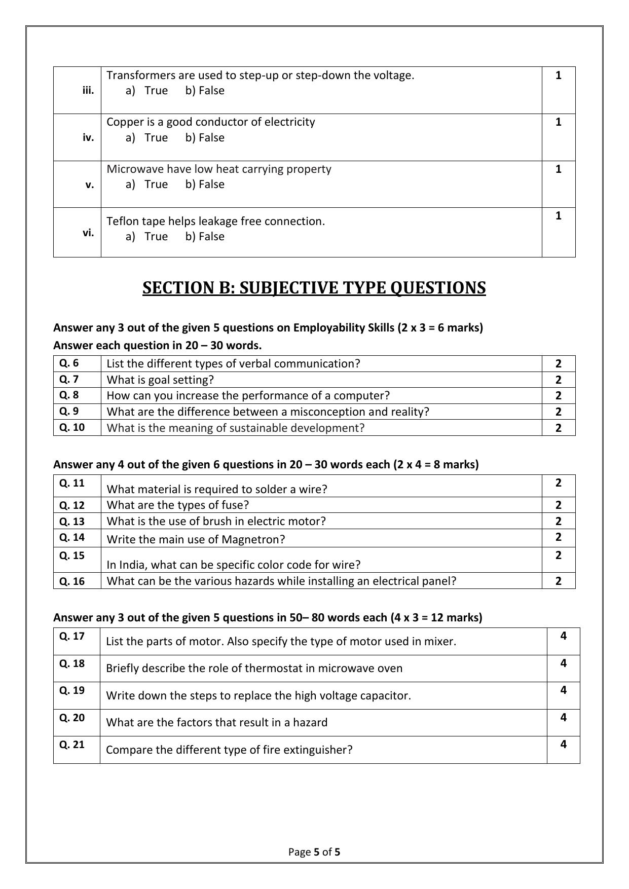 CBSE Class 10 (Skill Education) Electronics Technology 2024 Sample Paper - Page 5