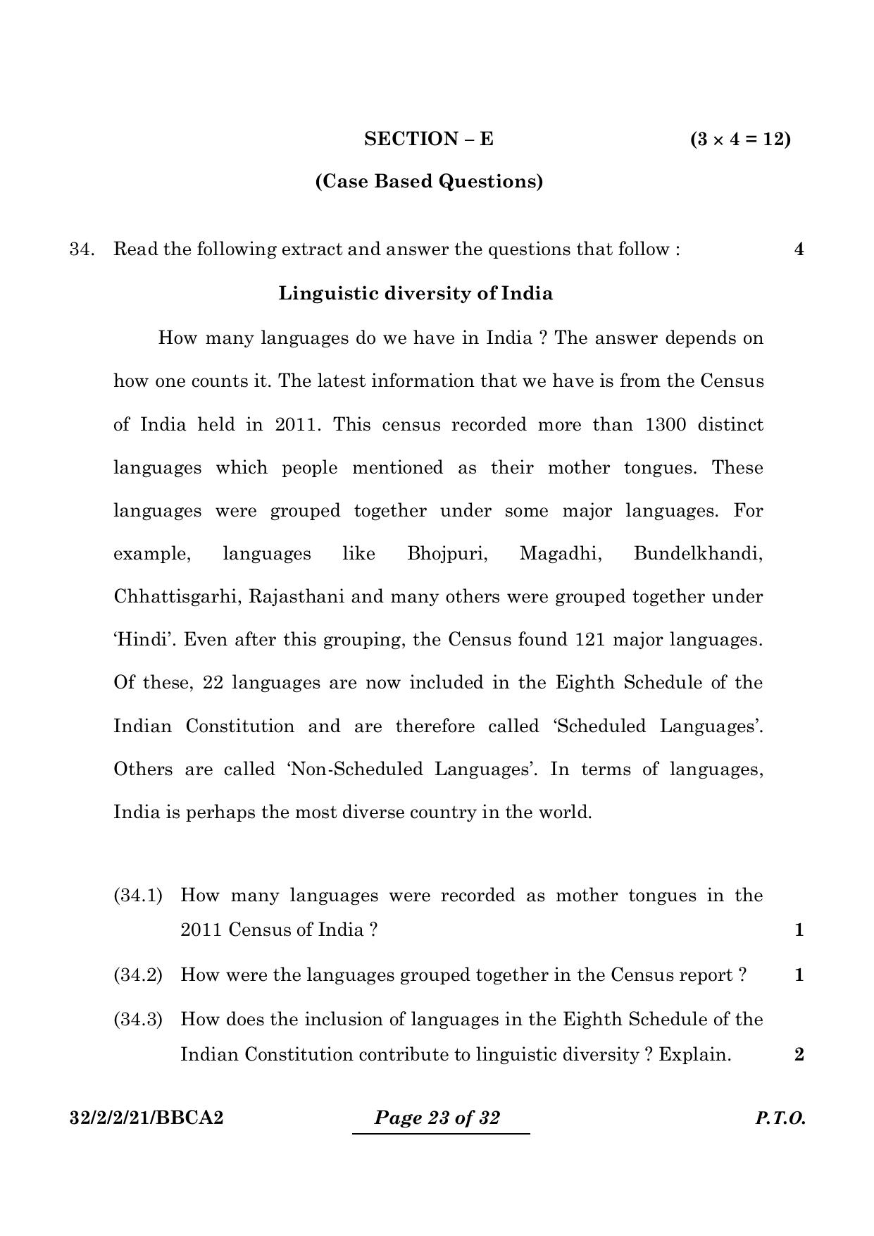 CBSE Class 10 32-2-2 Social Science 2024 Question Paper - Page 23