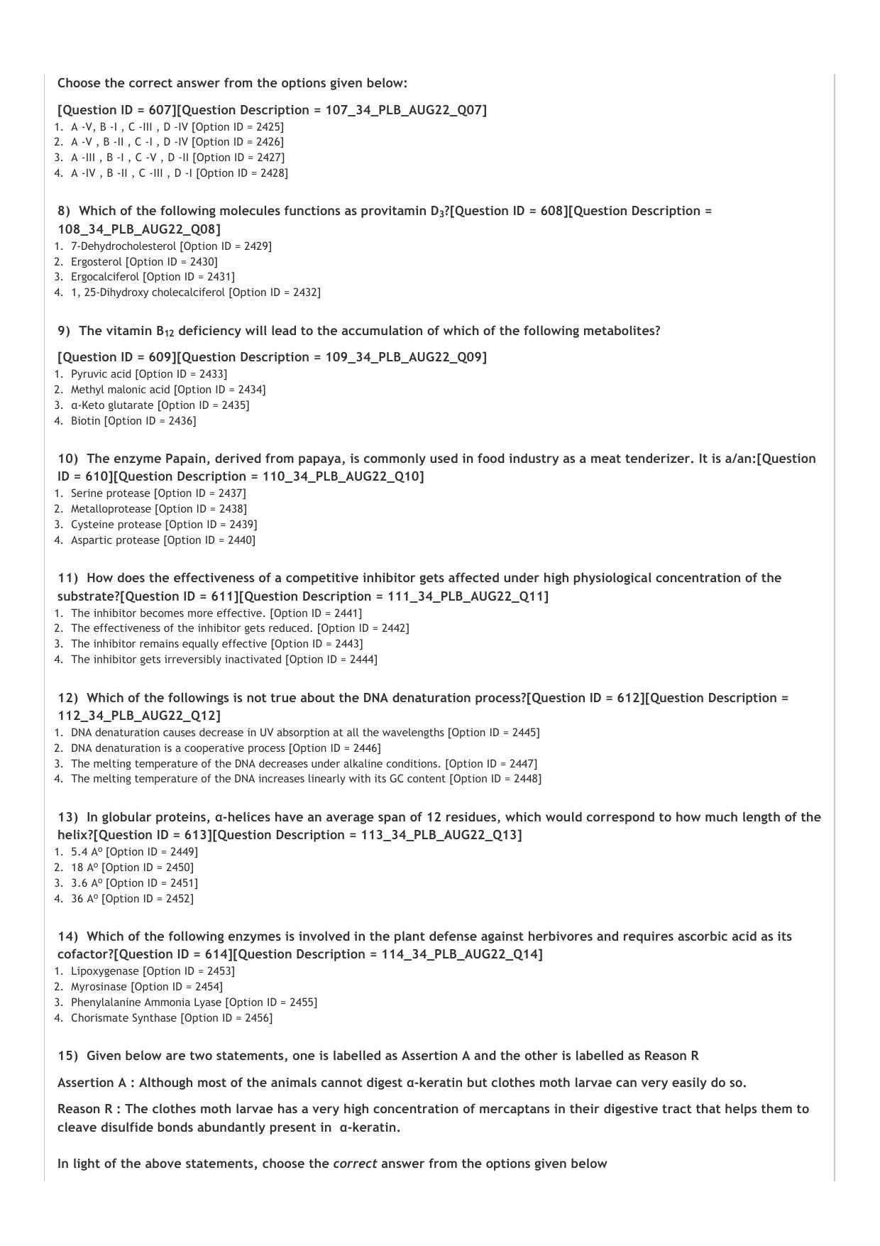 ICAR AIEEA PG 2022 PLANT BIOTECHNOLOGY Question Paper - Page 2