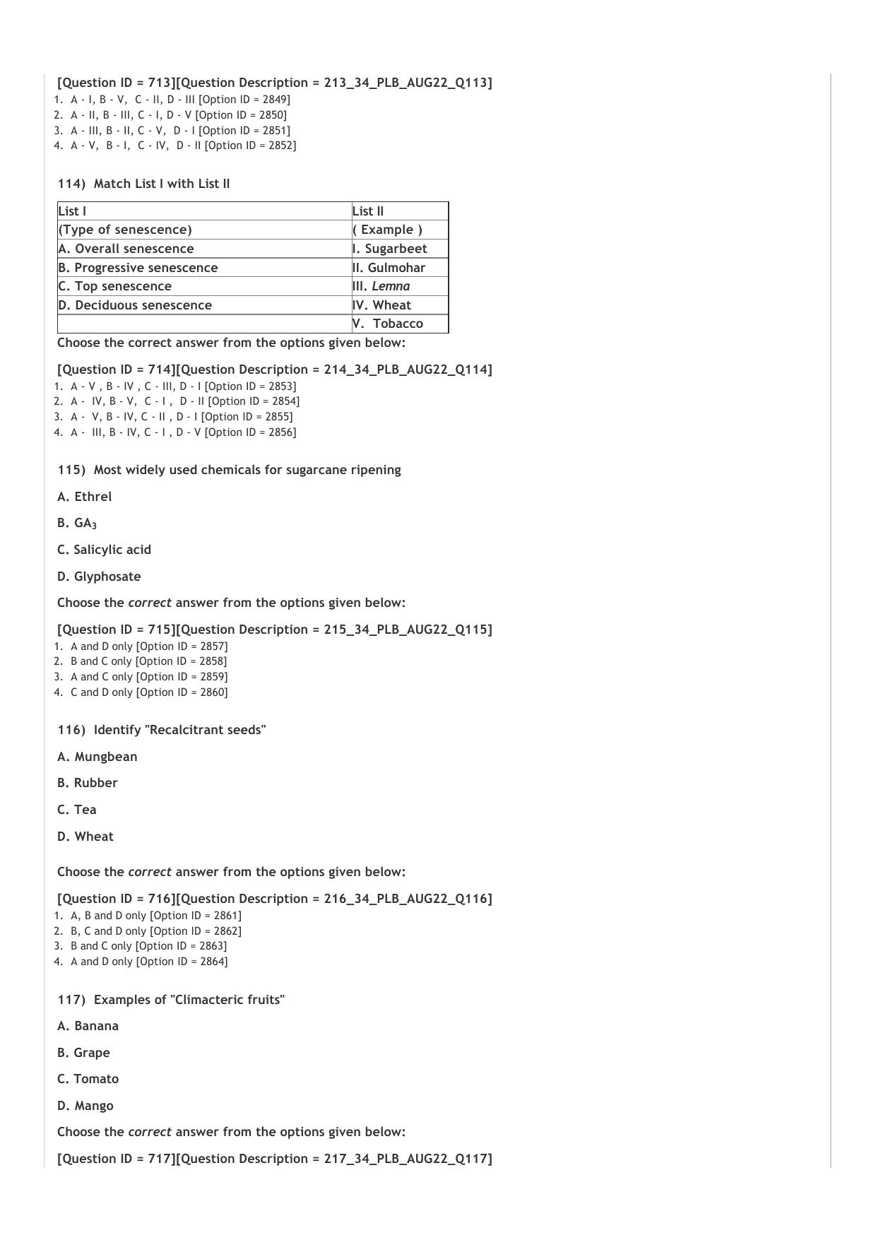 ICAR AIEEA PG 2022 PLANT BIOTECHNOLOGY Question Paper - Page 18
