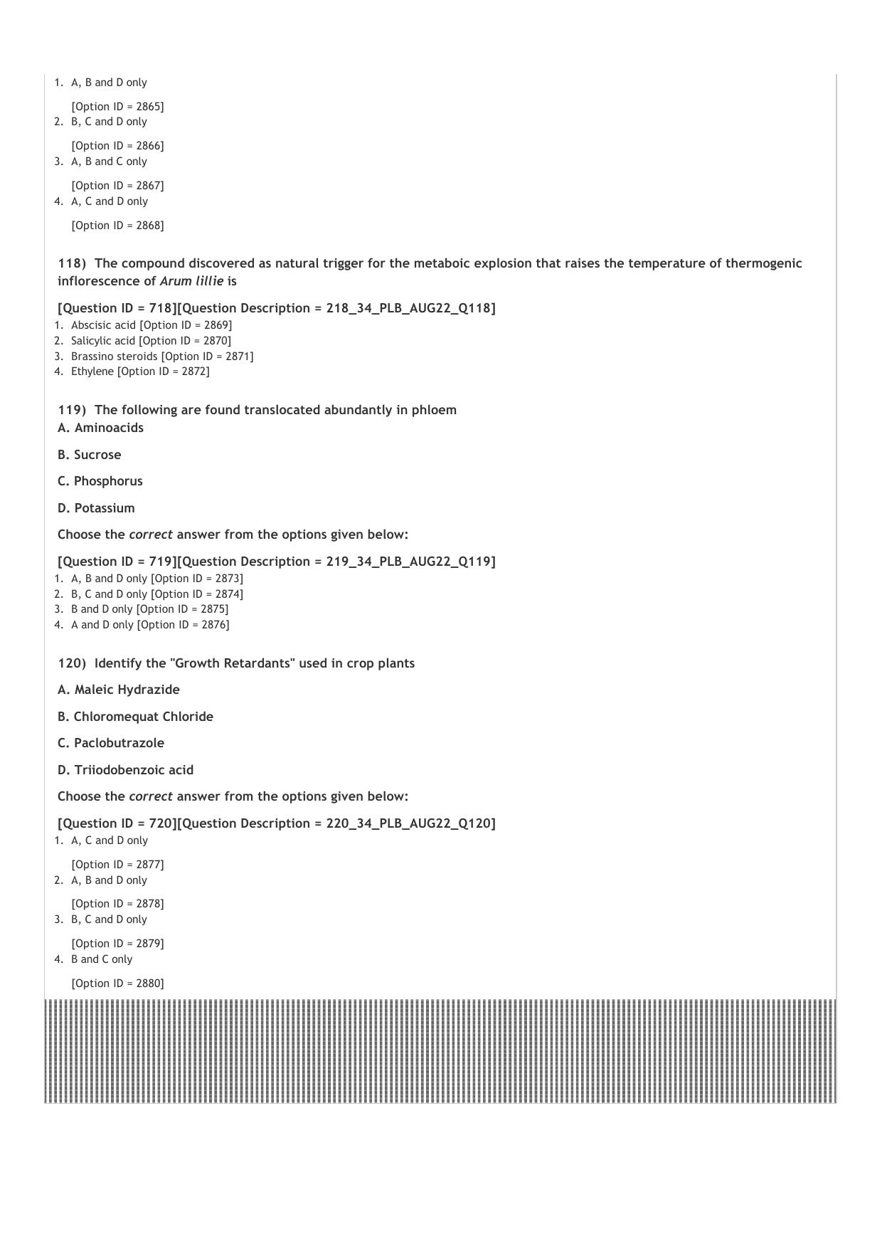 ICAR AIEEA PG 2022 PLANT BIOTECHNOLOGY Question Paper - Page 19