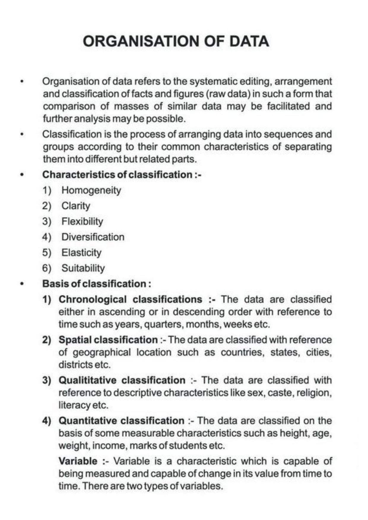 Class 11 Notes, Question & Practice Paper - Economics (Topic 2(A) : Collection, Organisation and Presentation of Data) - Page 9