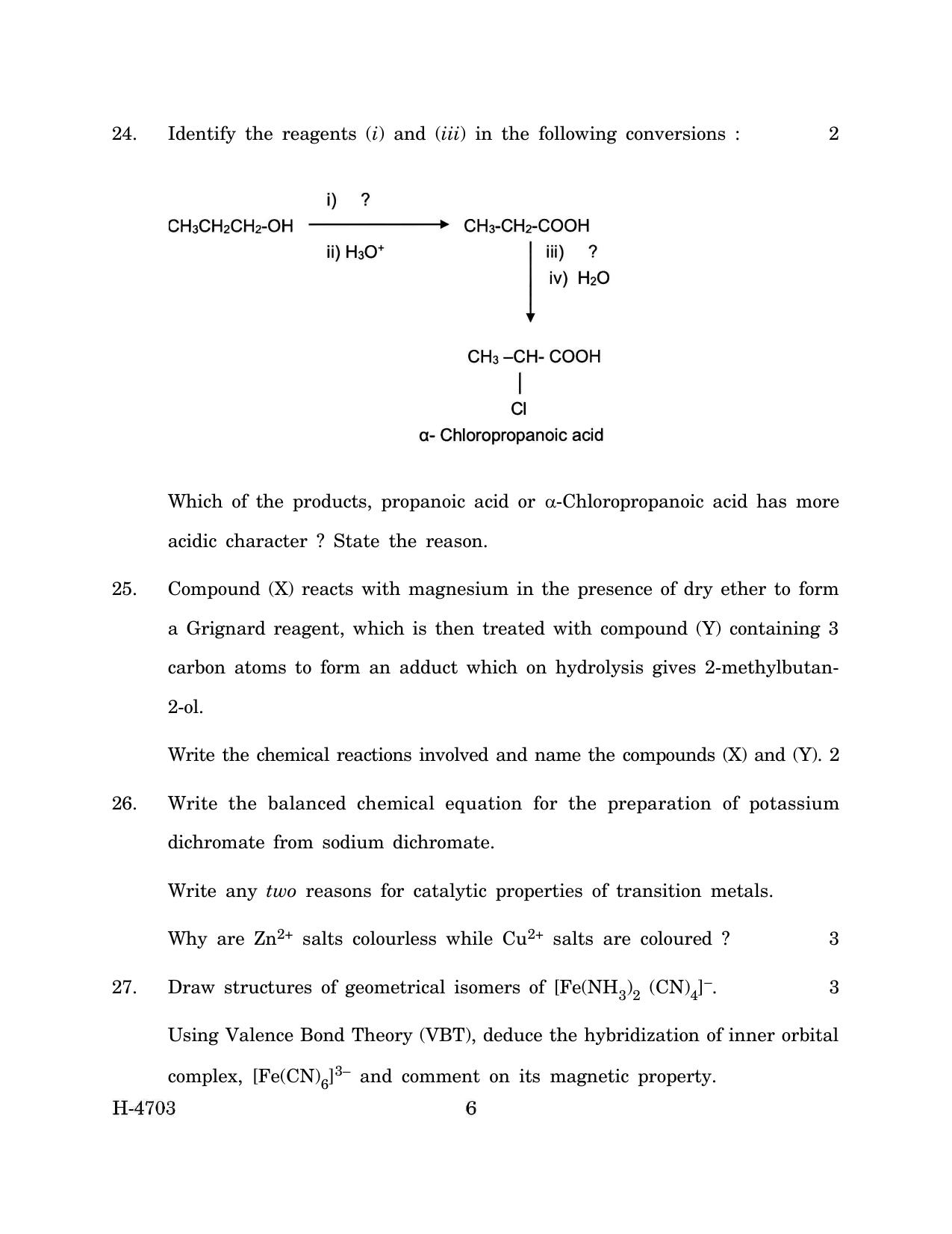 Goa Board Class 12 Chemistry (March 2024) Question Paper - Page 6