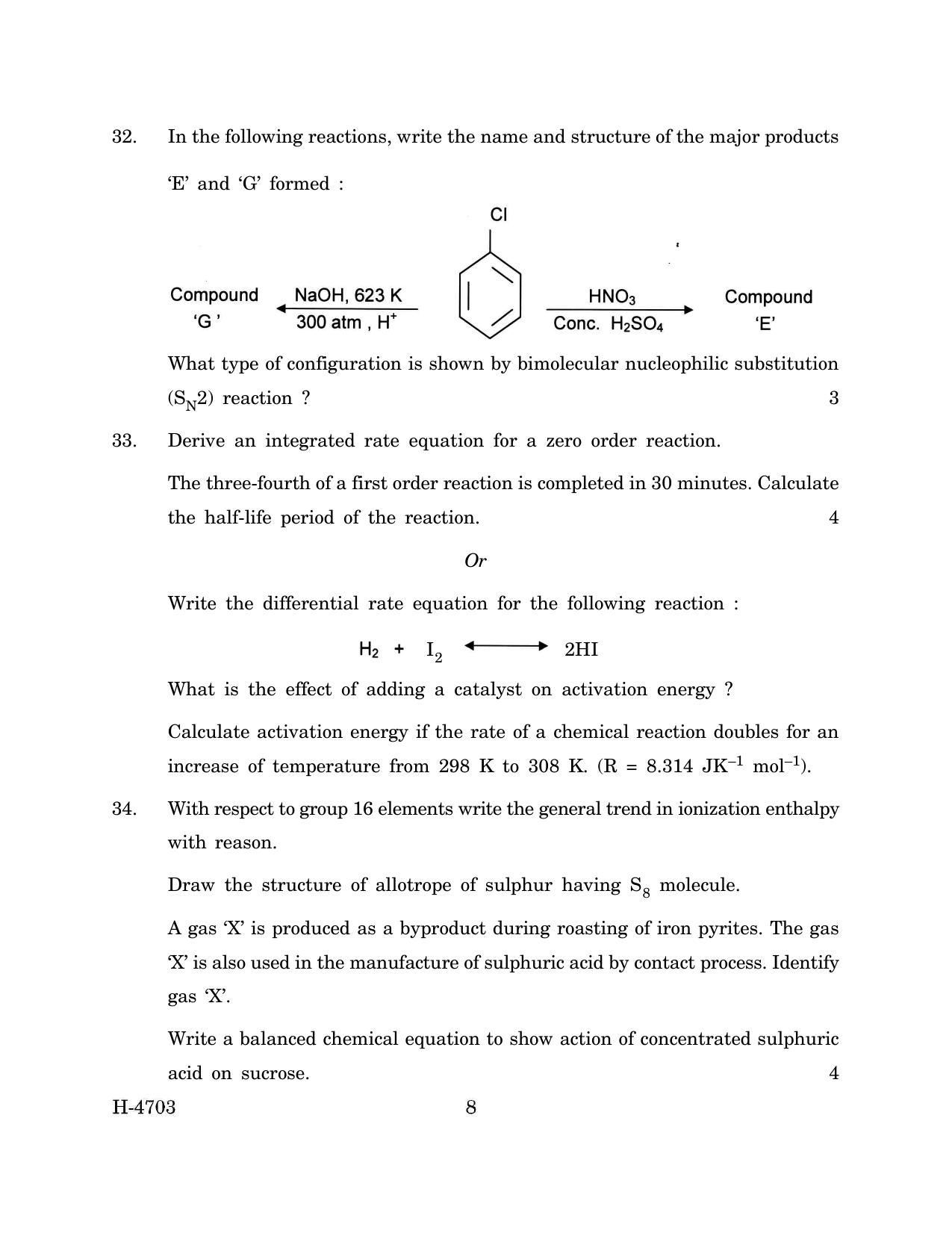 Goa Board Class 12 Chemistry (March 2024) Question Paper - Page 8