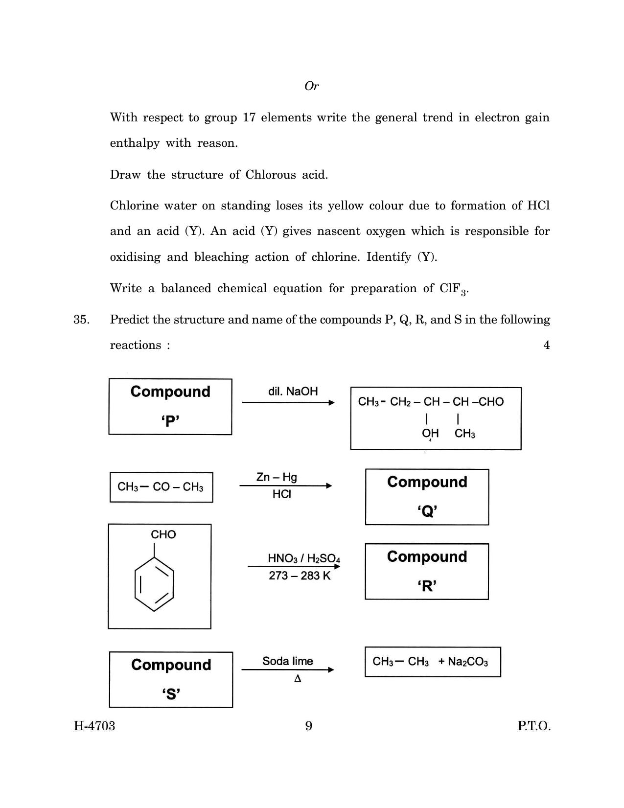 Goa Board Class 12 Chemistry (March 2024) Question Paper - Page 9