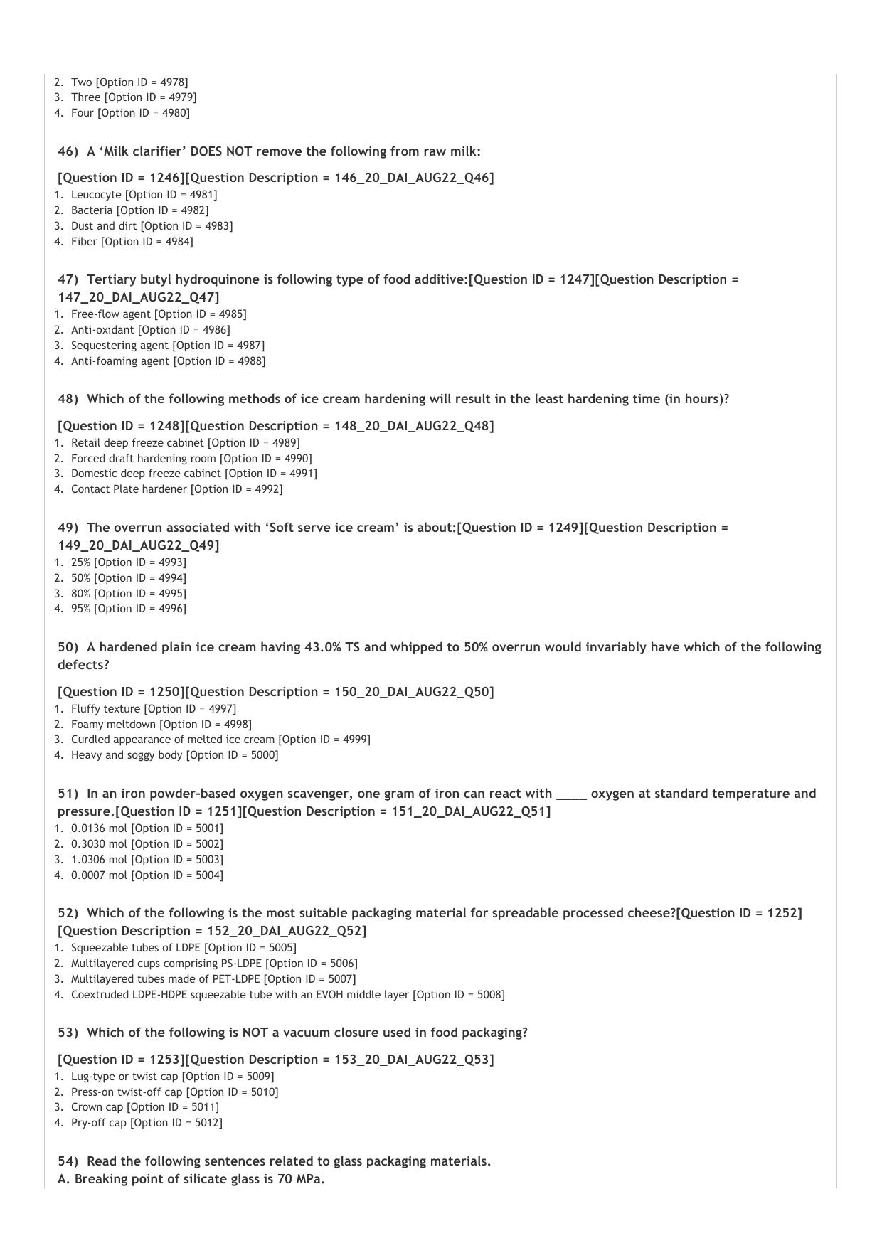 ICAR AIEEA PG 2022 DAIRY TECHNOLOGY Question Paper - Page 7