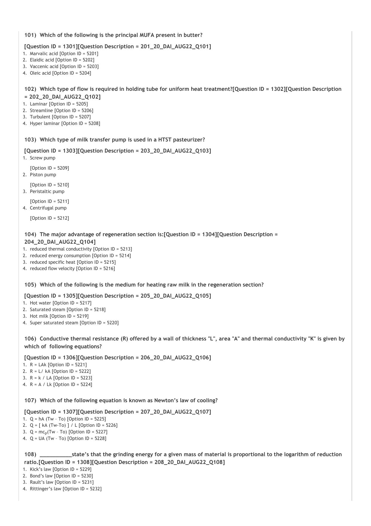 ICAR AIEEA PG 2022 DAIRY TECHNOLOGY Question Paper - Page 14