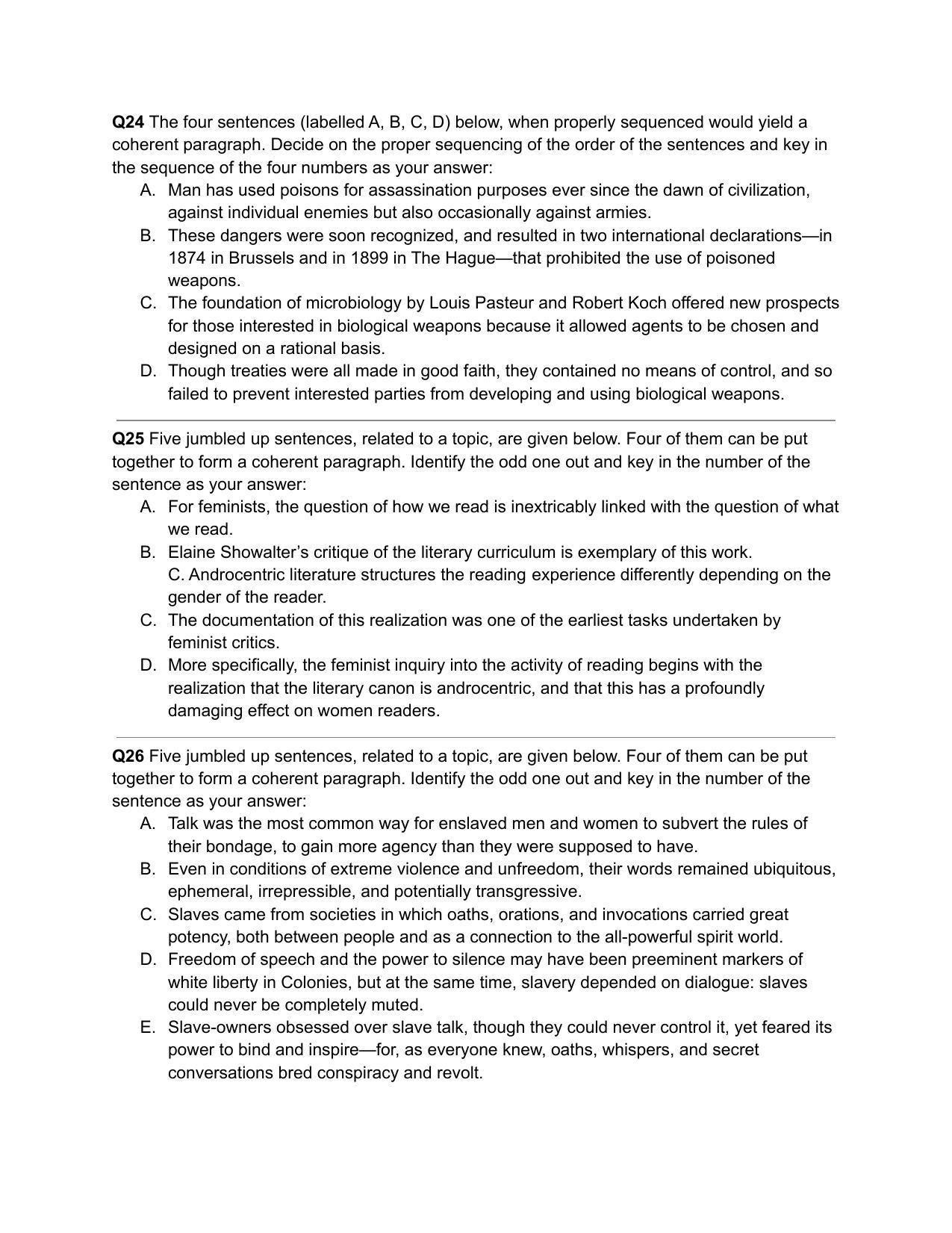 CAT 2020 CAT VARC Slot 1 Question Paper - Page 11