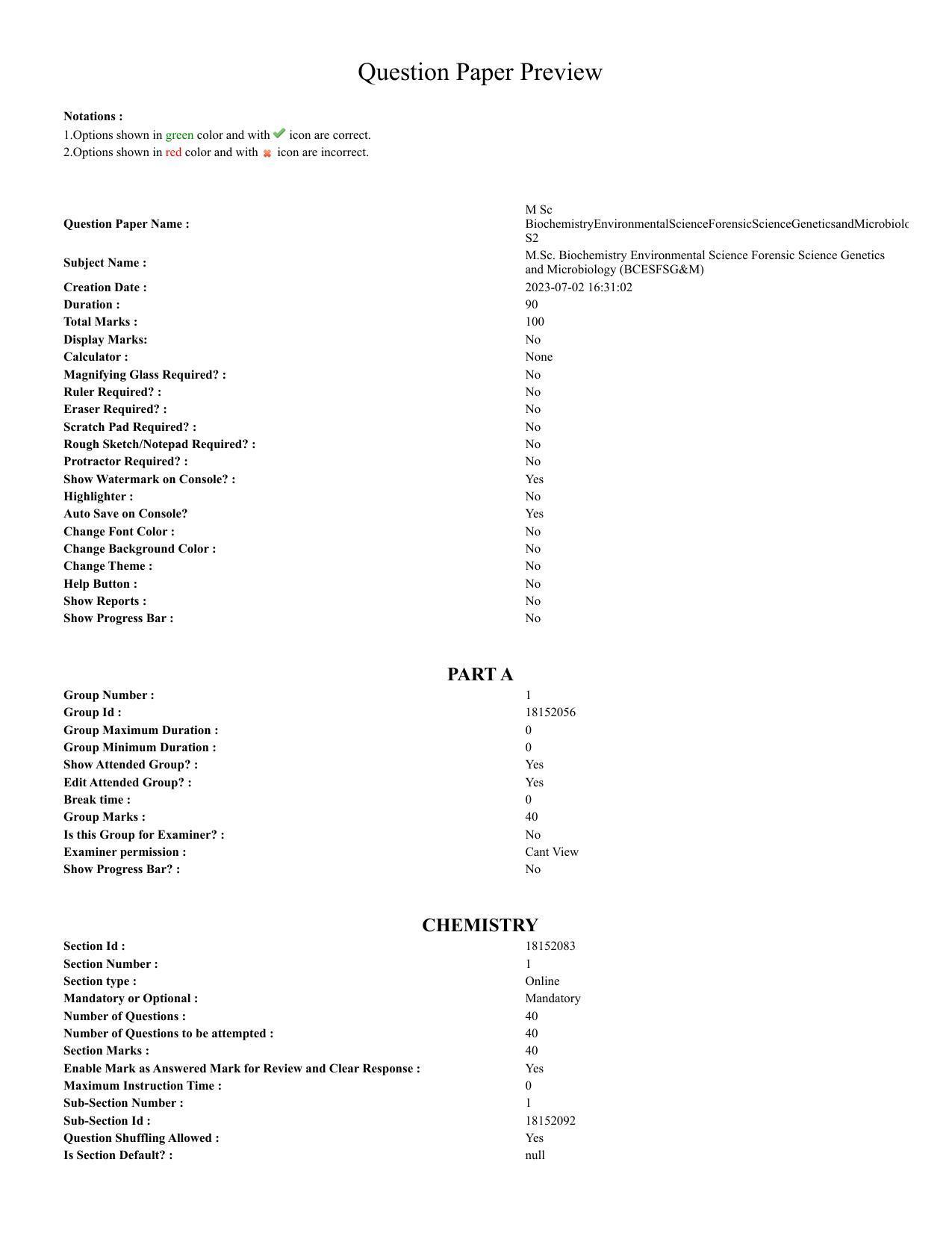 TS CPGET 2023 M Sc BiochemistryEnvironmentalScienceForensicScienceGeneticsandMicrobiolo (Shift 2) Question Paper with Answer Key - Page 1