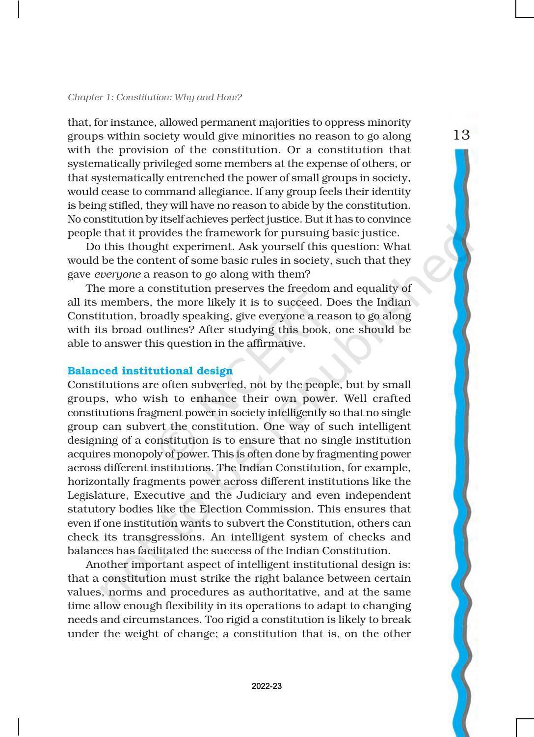 NCERT Book for Class 11 Political Science (Indian Constitution at Work) Chapter 1 Constitution: Why and How? - Page 13