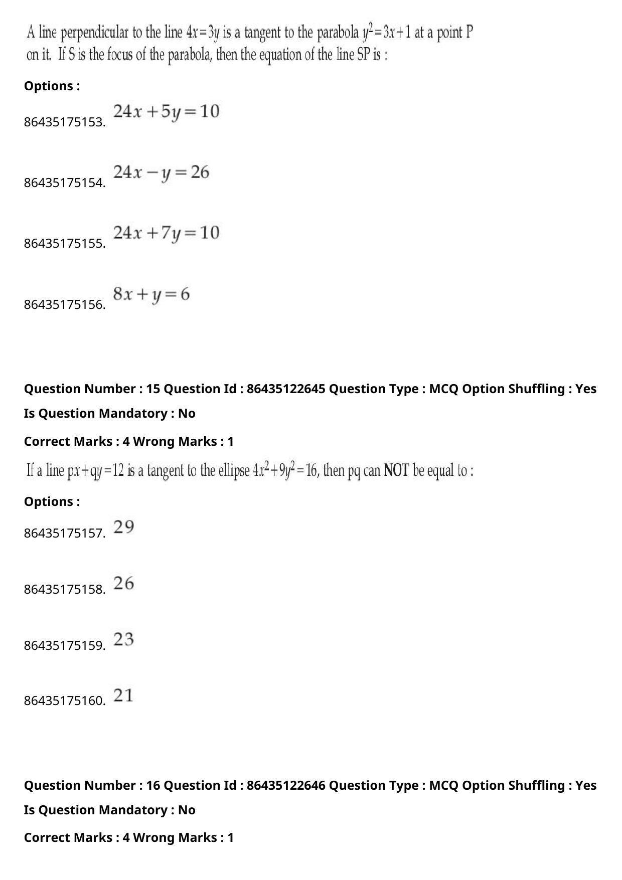 JEE Mains 2021: B Arch & B Planning English (Shift 2) 02-09-2021 Question Paper - Page 10
