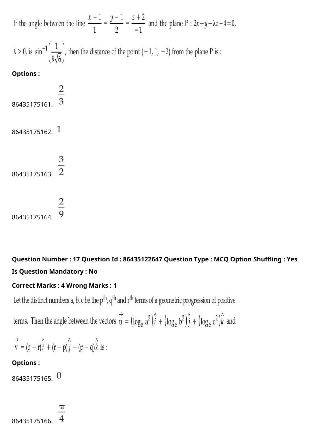 JEE Mains 2021: B Arch & B Planning English (Shift 2) 02-09-2021 Question Paper - Page 11