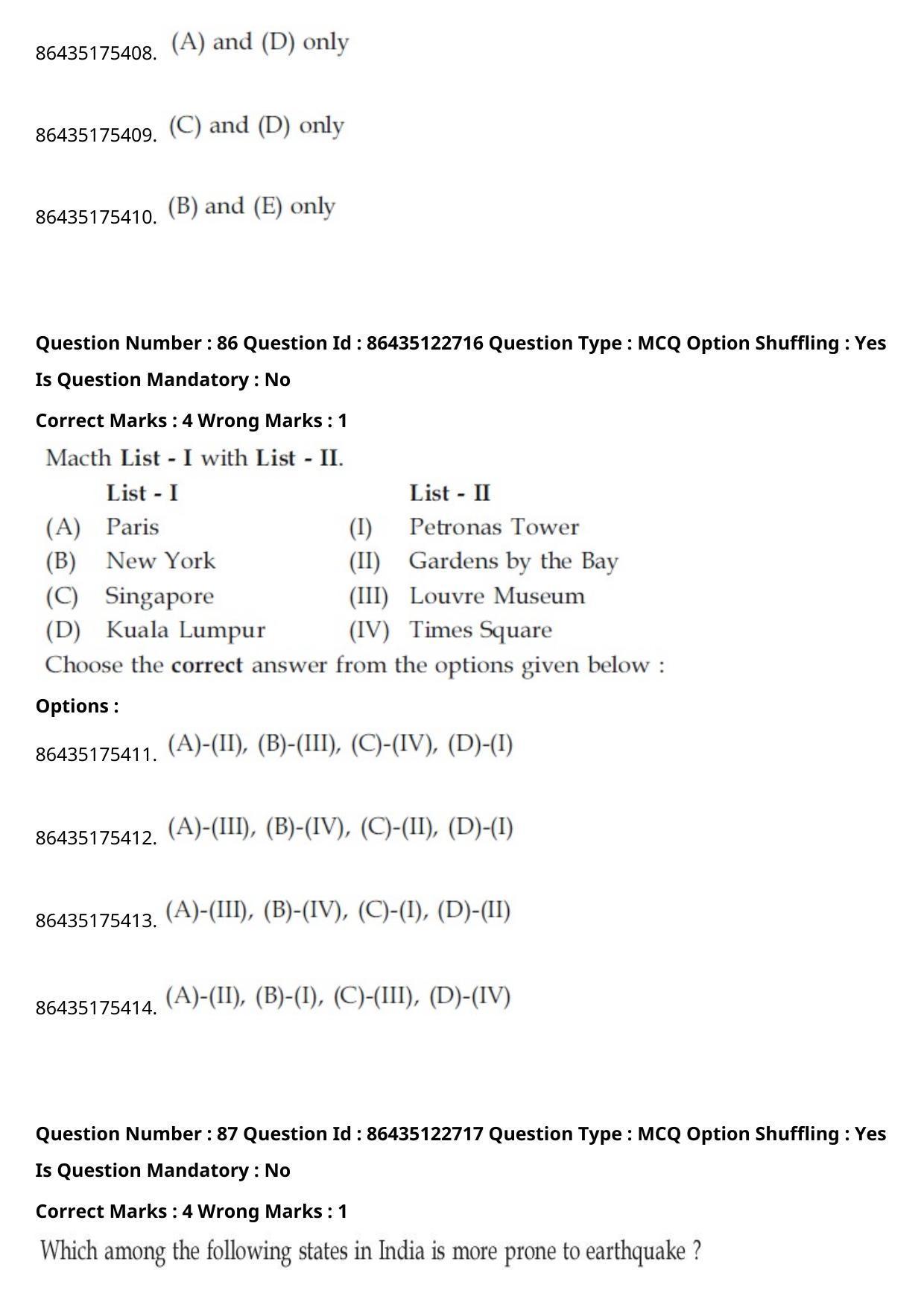 JEE Mains 2021: B Arch & B Planning English (Shift 2) 02-09-2021 Question Paper - Page 67