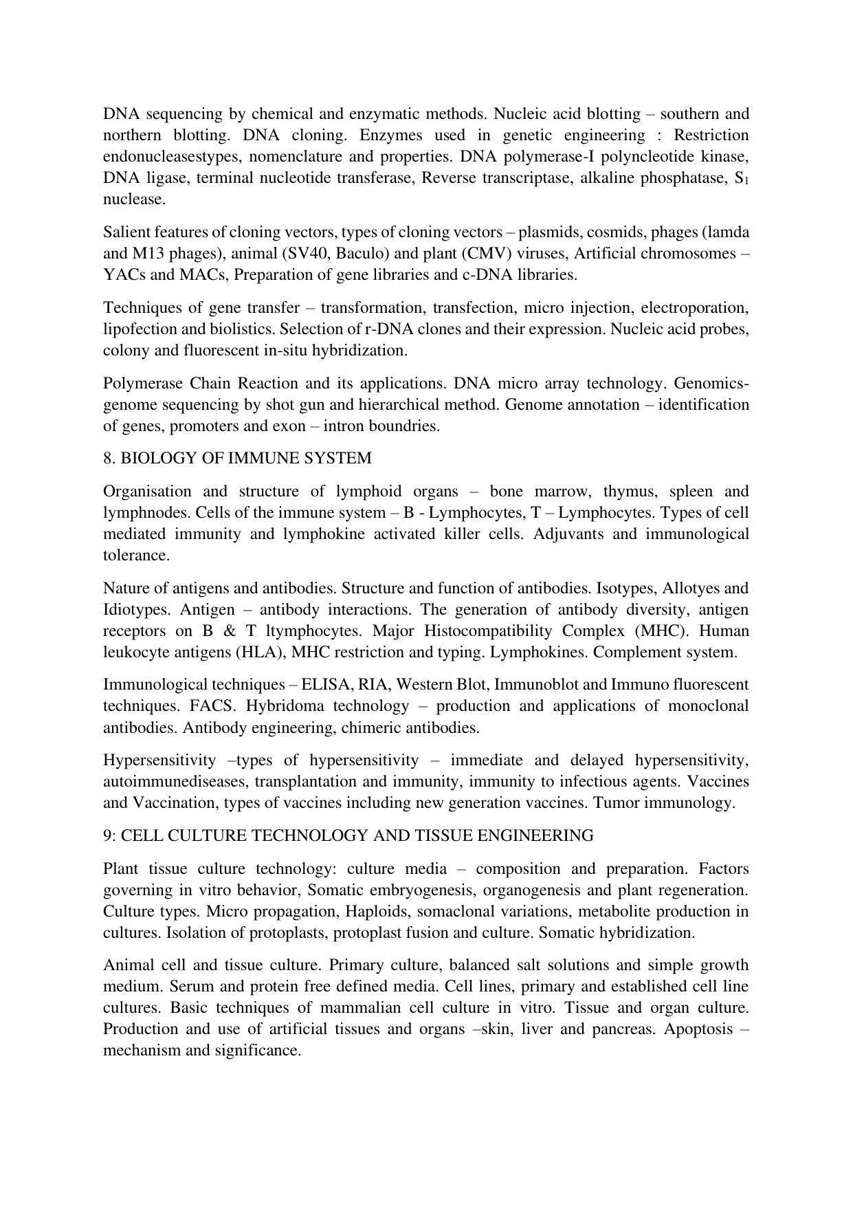 AP RCET Bio Technology Syllabus - Page 4
