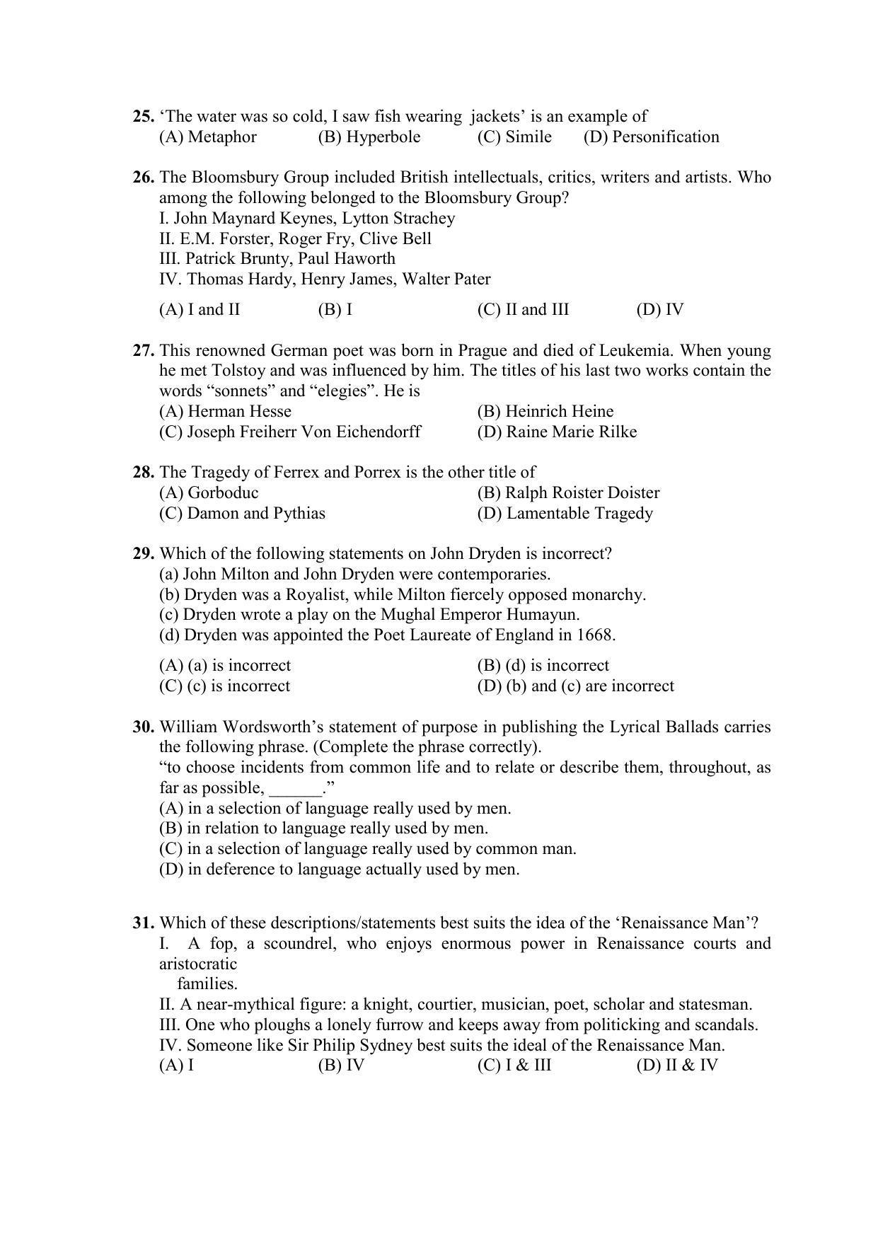 PU MPET English 2022 Question Papers - Page 3