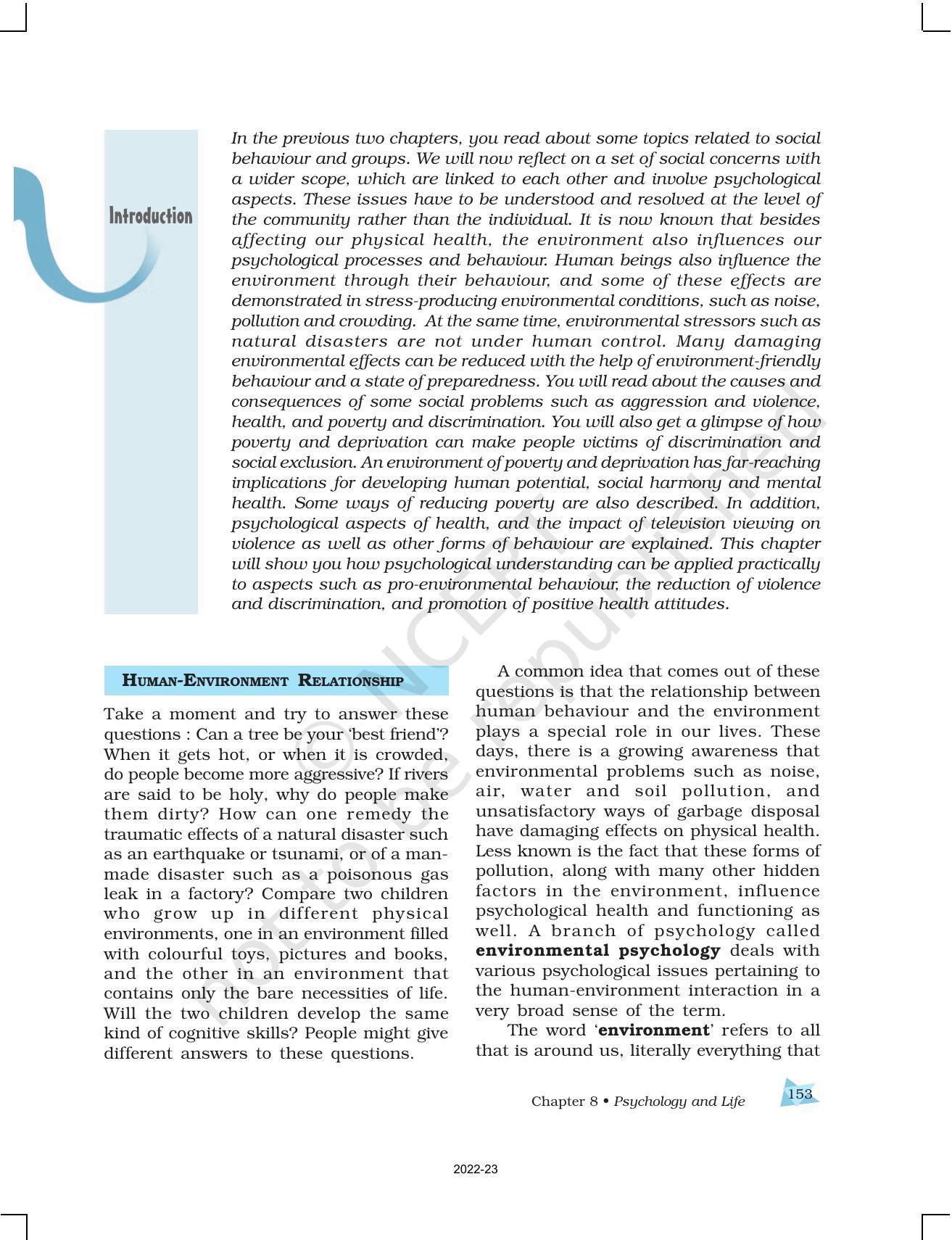 NCERT Book for Class 12 Psychology Chapter 8 Psychology and Life - Page 2
