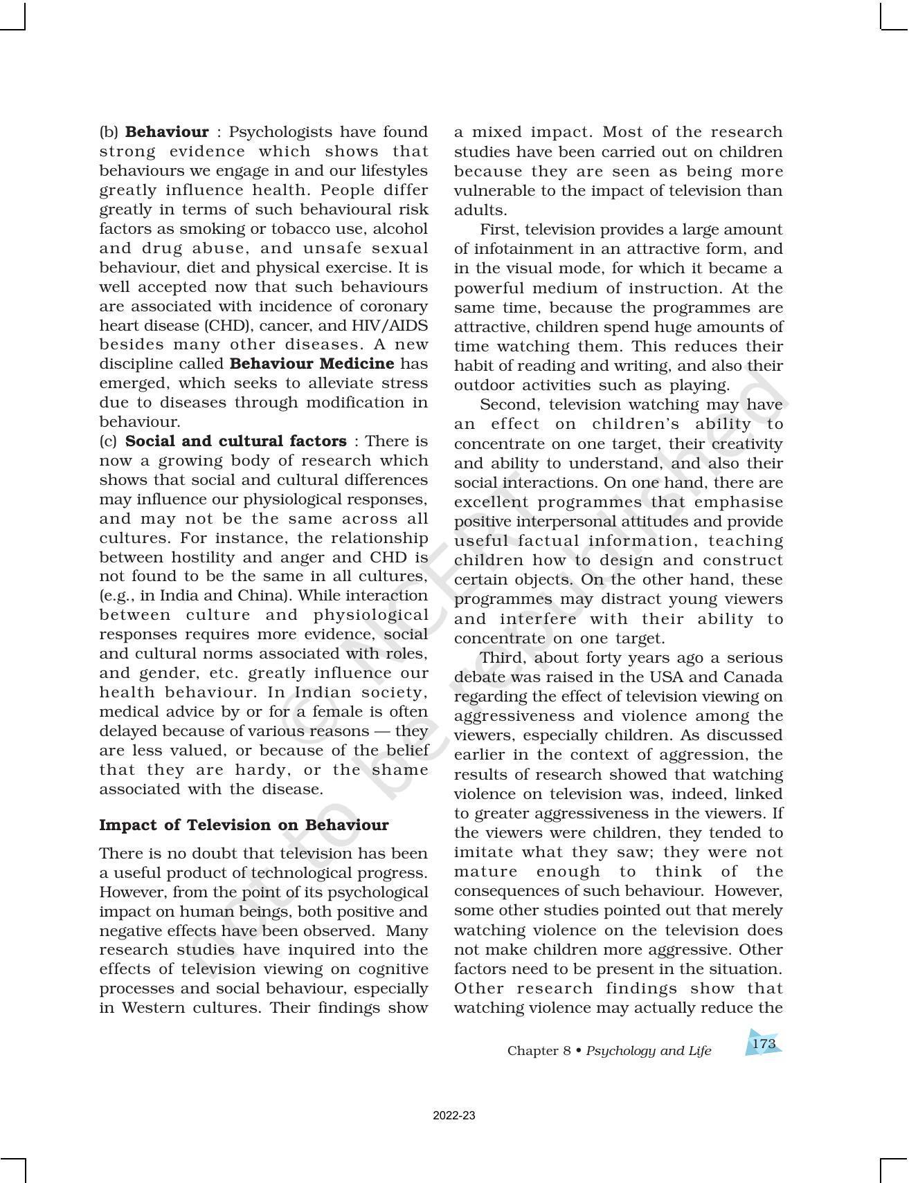 NCERT Book for Class 12 Psychology Chapter 8 Psychology and Life - Page 22