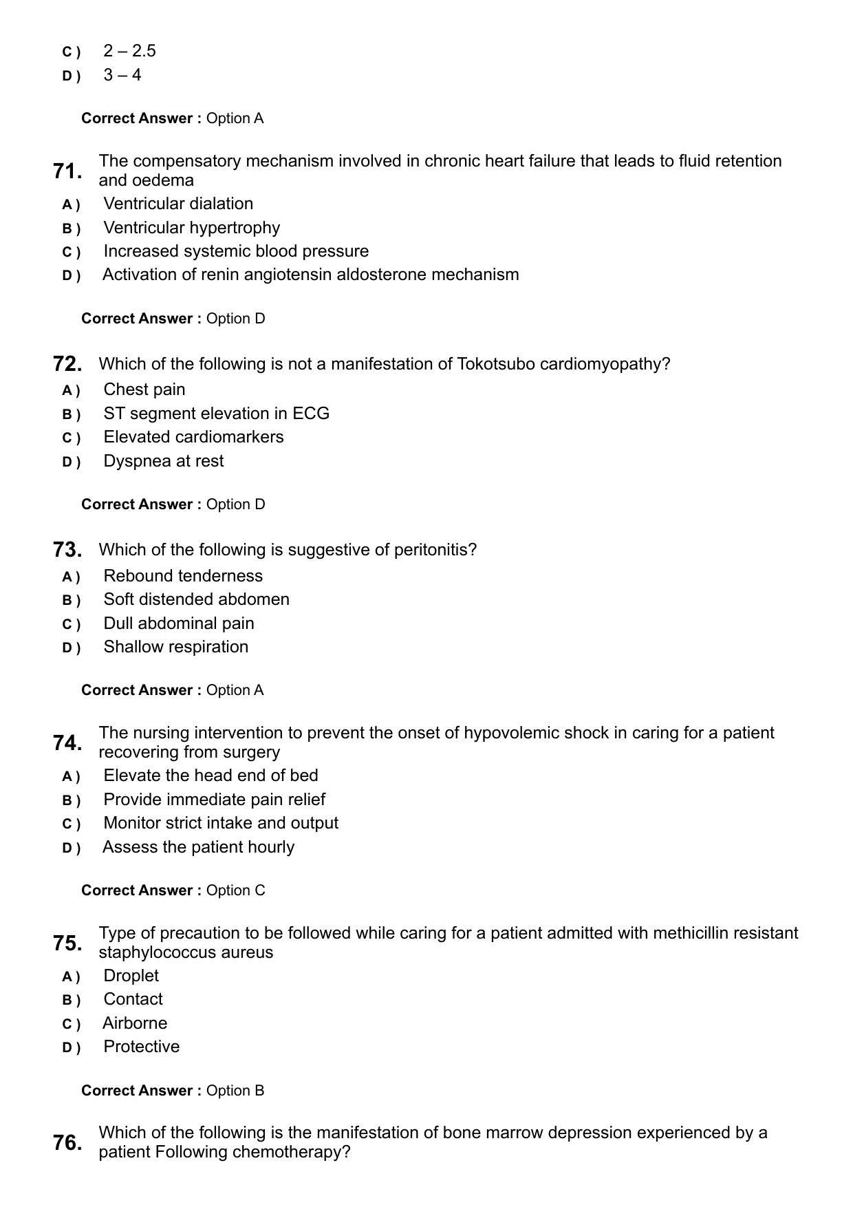 Kerala PG Nursing 2024 Question Paper with Answer Key - Page 13