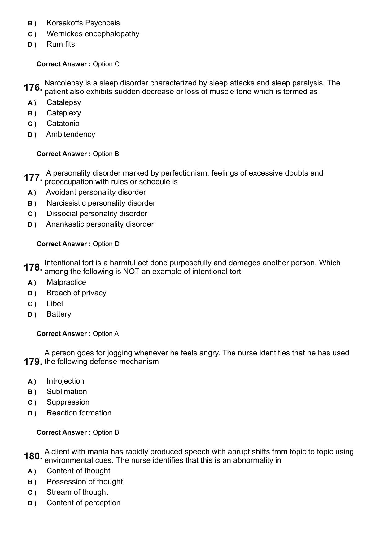 Kerala PG Nursing 2024 Question Paper with Answer Key - Page 31