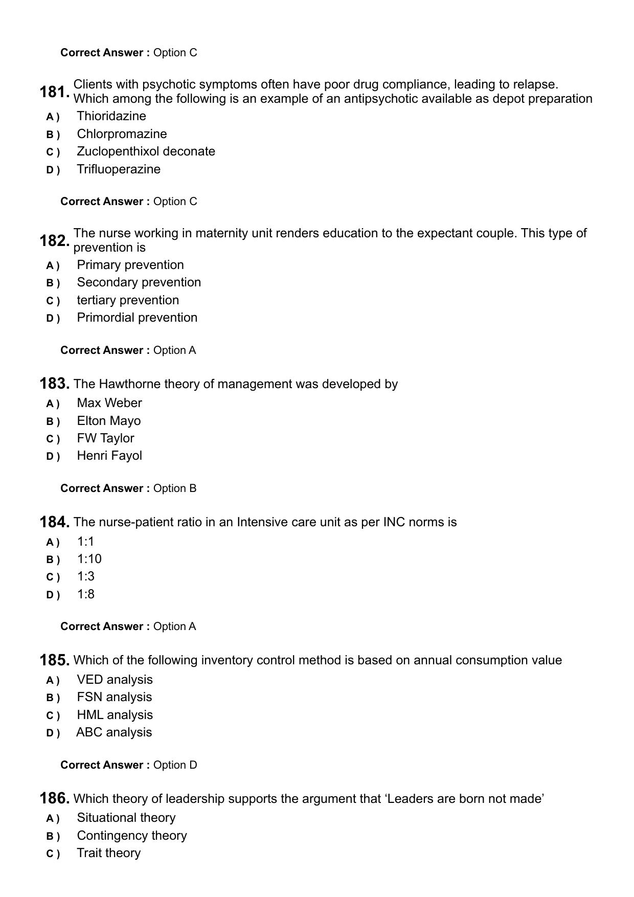 Kerala PG Nursing 2024 Question Paper with Answer Key - Page 32