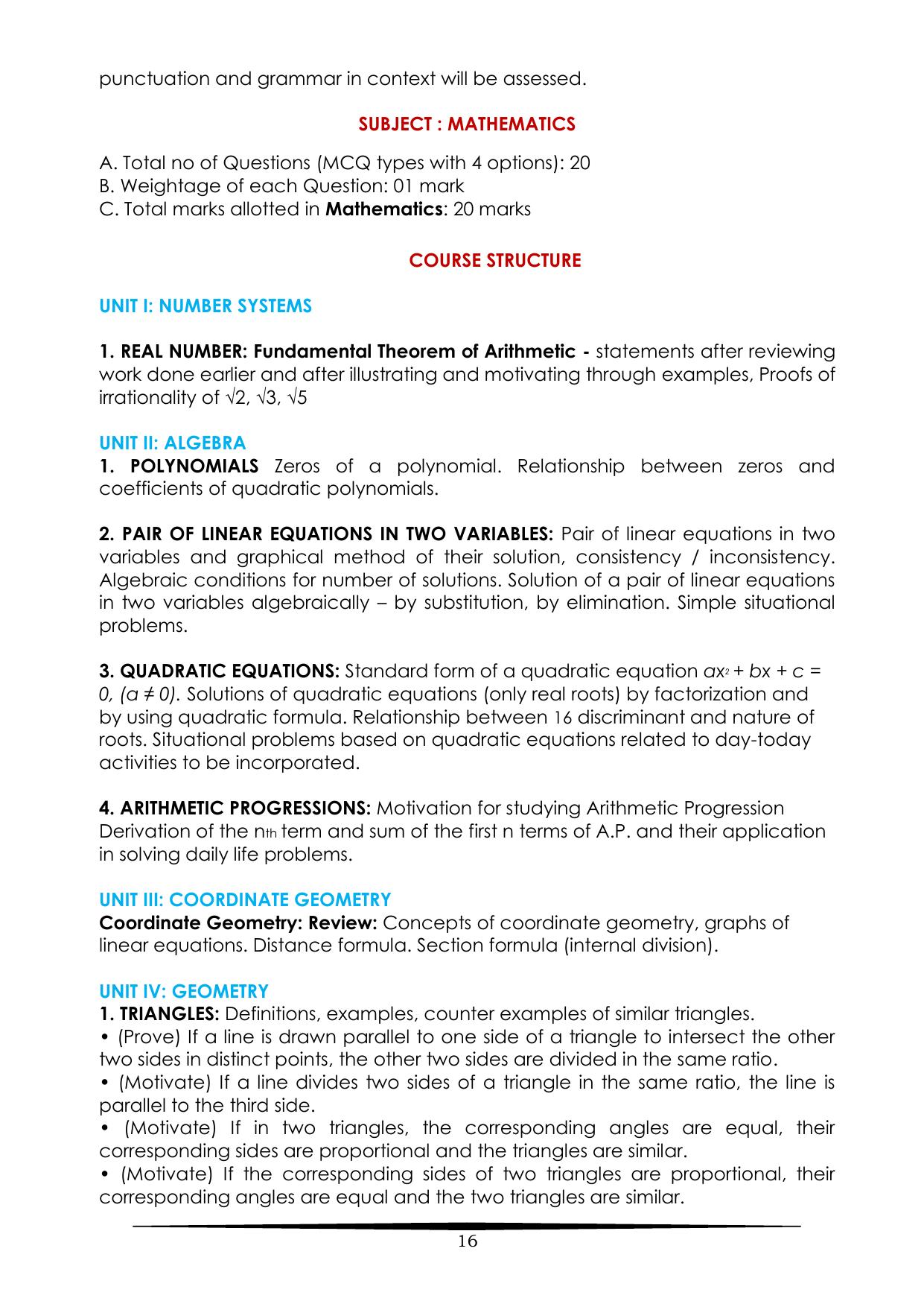 JNV Class 11th Lateral Entry Syllabus 2025 - Page 2