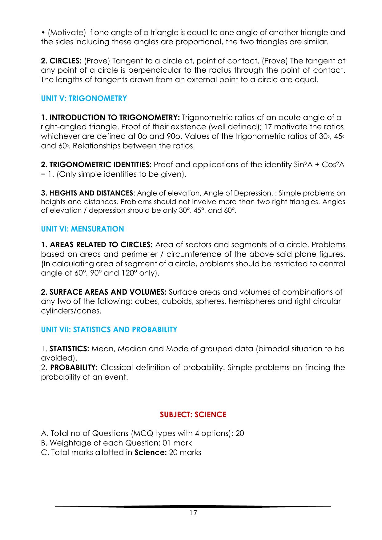 JNV Class 11th Lateral Entry Syllabus 2025 - Page 3