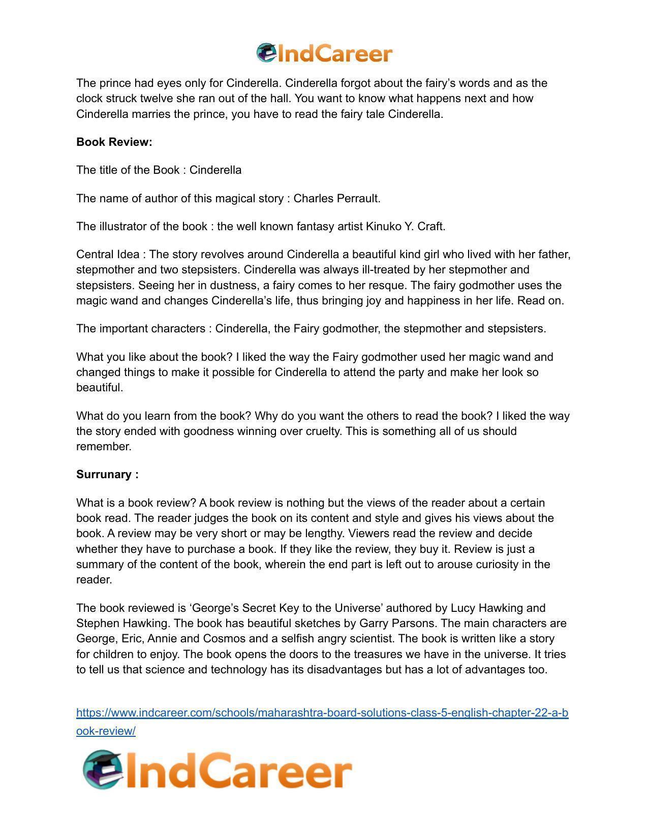 Maharashtra Board Solutions Class 5-English: Chapter 22- A Book Review - Page 5