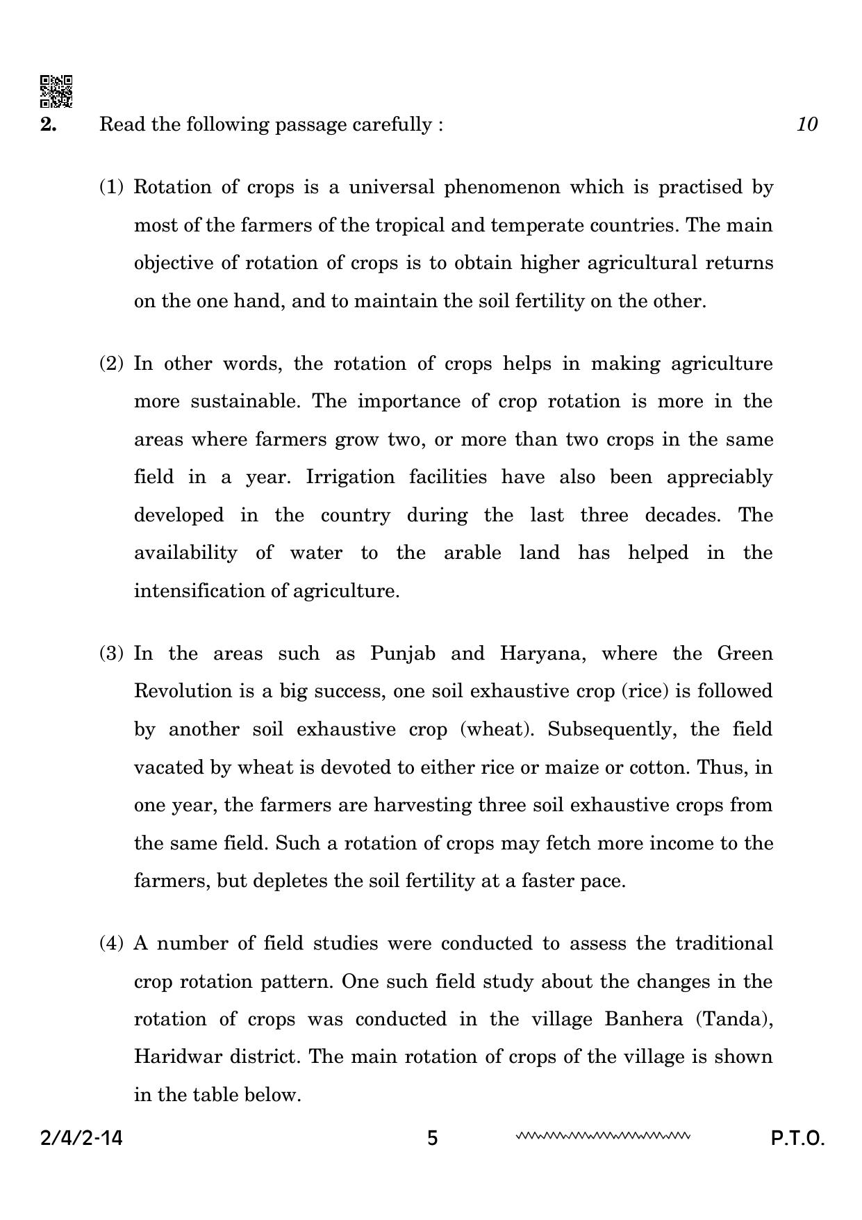 CBSE Class 10 2-4-2 English Literature 2024 Question Paper - Page 5