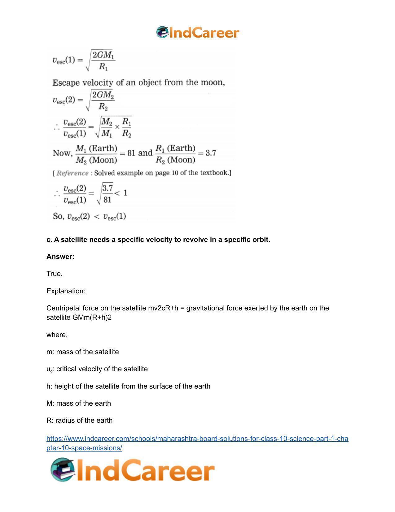 Maharashtra Board Solutions for Class 10- Science (Part 1): Chapter 10- Space Missions - Page 4