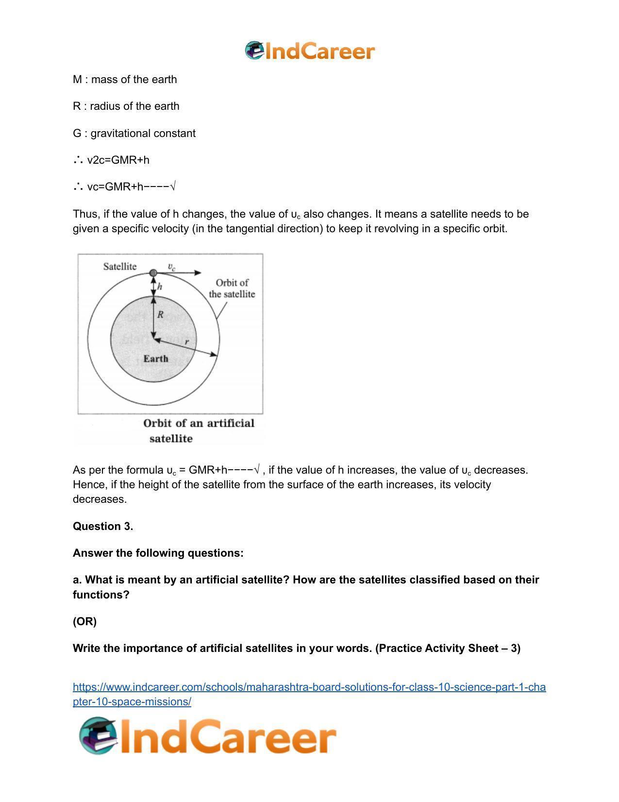 Maharashtra Board Solutions for Class 10- Science (Part 1): Chapter 10- Space Missions - Page 6