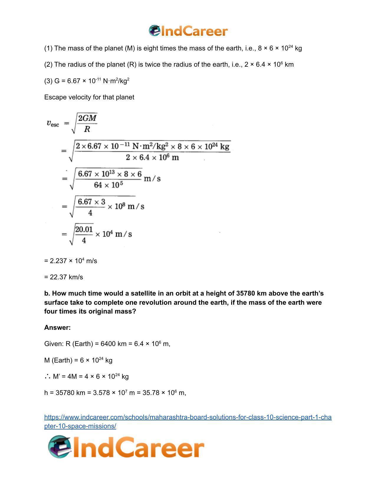 Maharashtra Board Solutions for Class 10- Science (Part 1): Chapter 10- Space Missions - Page 13