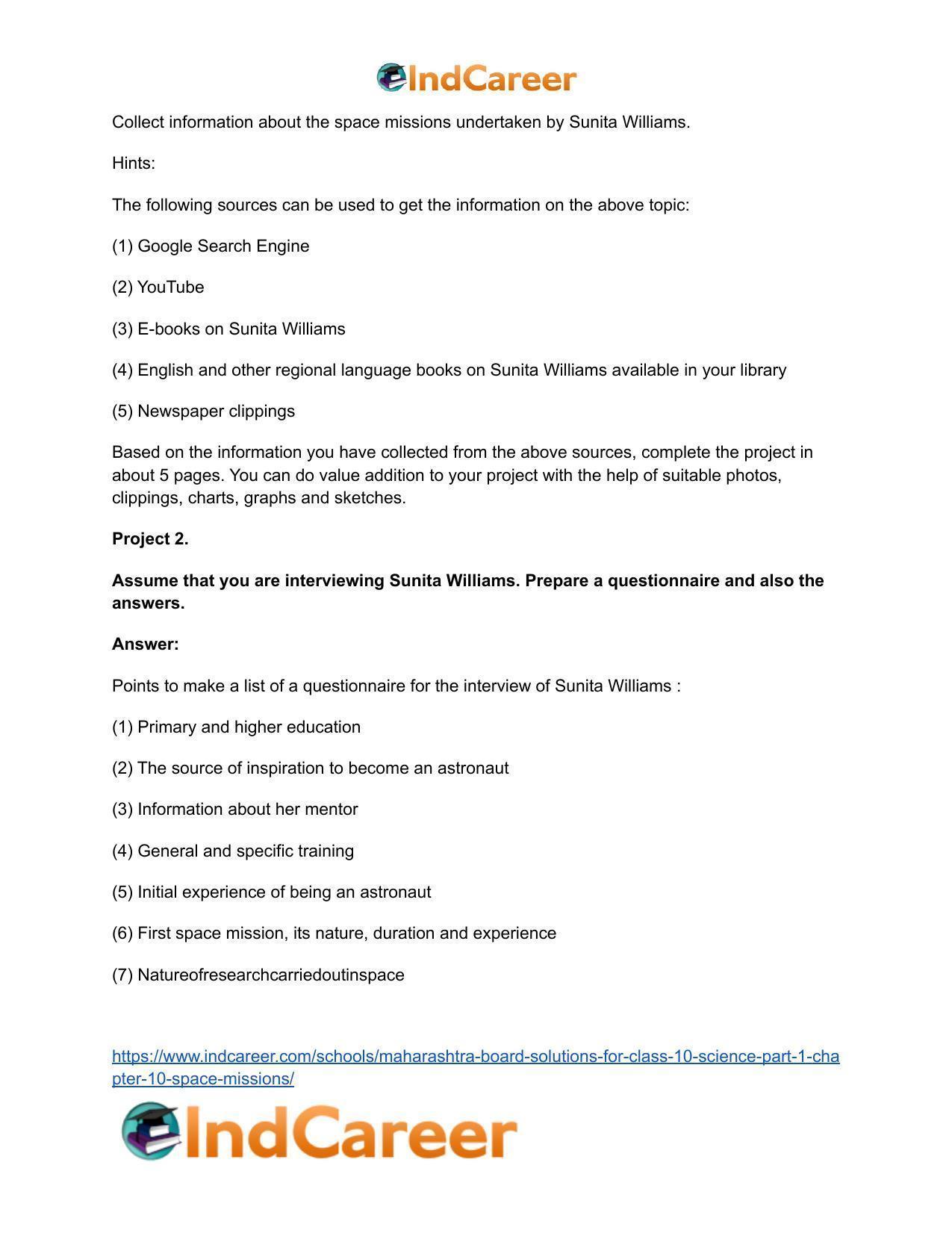 Maharashtra Board Solutions for Class 10- Science (Part 1): Chapter 10- Space Missions - Page 16