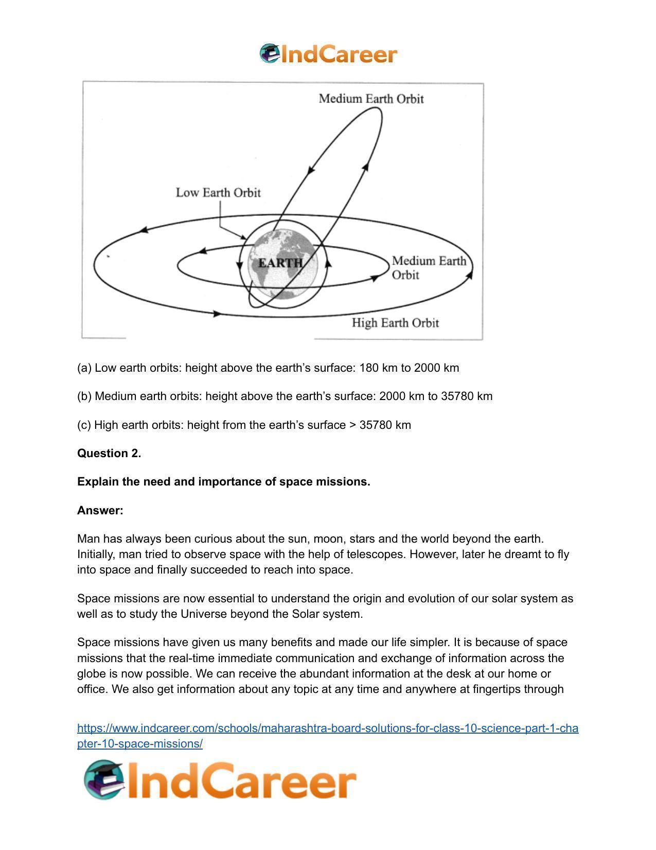 Maharashtra Board Solutions for Class 10- Science (Part 1): Chapter 10- Space Missions - Page 26