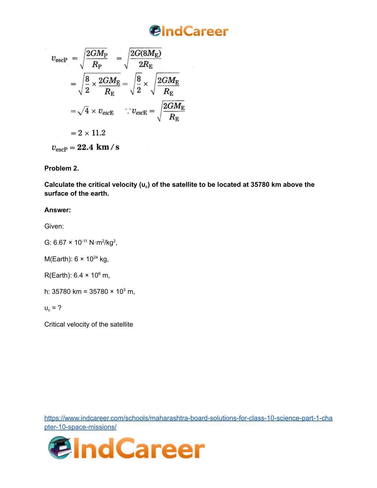 Maharashtra Board Solutions for Class 10- Science (Part 1): Chapter 10- Space Missions - Page 31