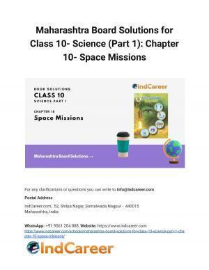 Maharashtra Board Solutions for Class 10- Science (Part 1): Chapter 10- Space Missions