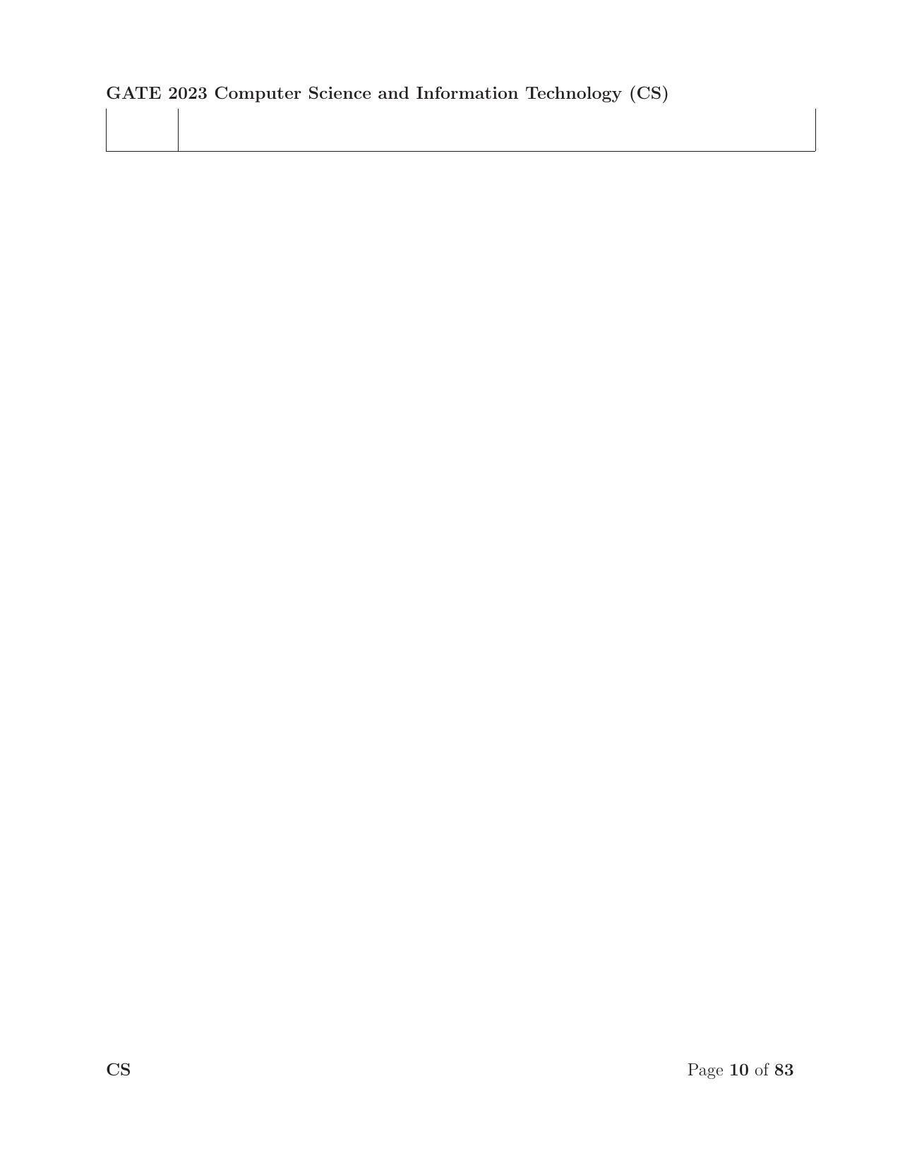 GATE 2023 Computer Science and Information Technology (CS) Question Paper - Page 17